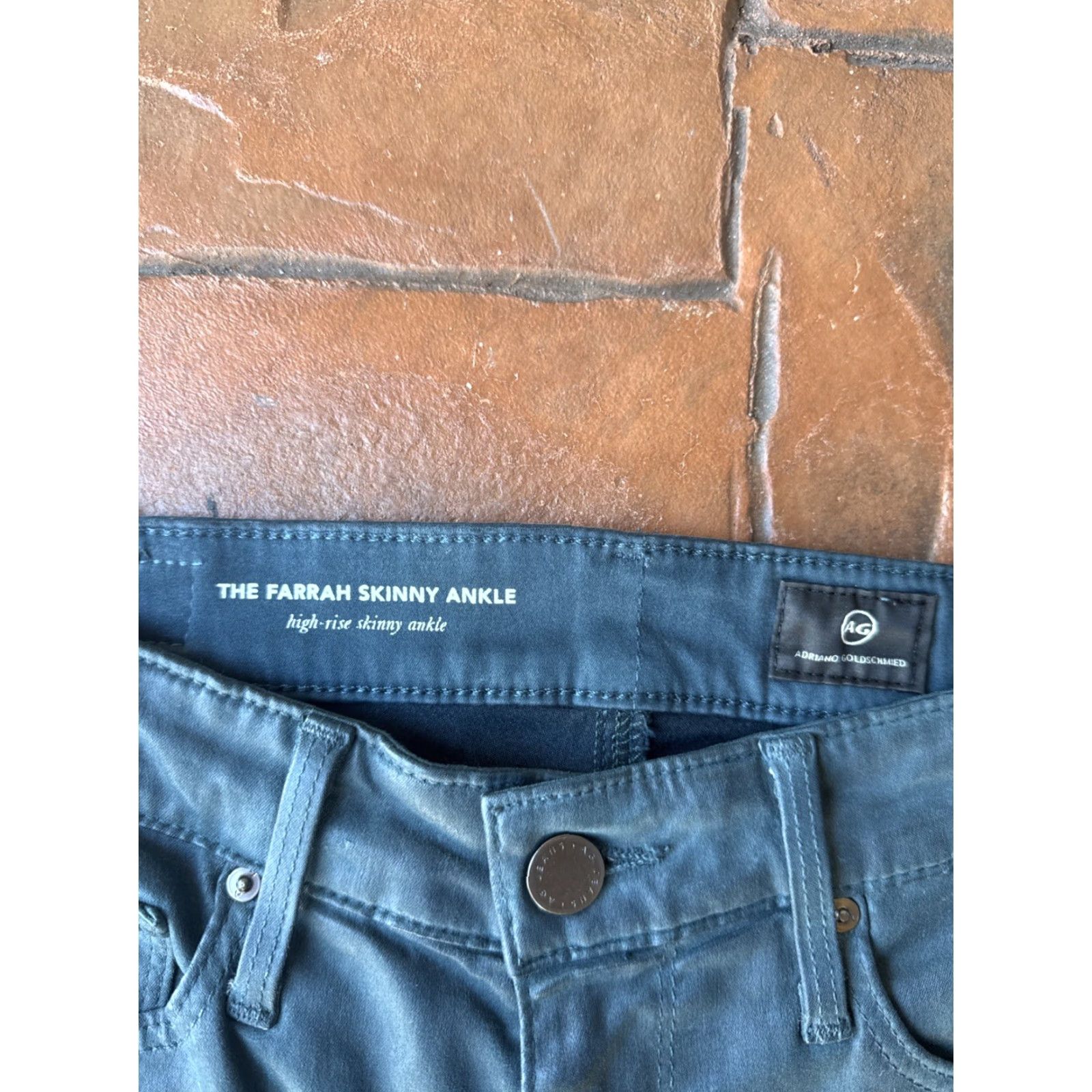 Vintage VINTAGE AG Adriano Goldschmied Waxed Jeans Womens Size 26R The Farrah Skinny High Bohemian City Preppy 27.5in Inseam Mens? Size 26" / US 2 / IT 38 - 2 Thumbnail
