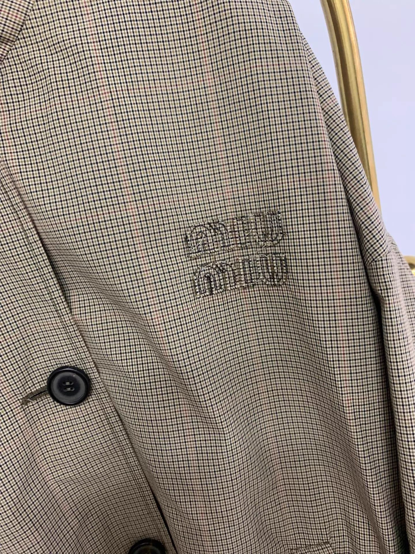 Miu Miu MIU MIU check stand collar oversized unisex 38 coat Size XS / US 0-2 / IT 36-38 - 2 Thumbnail