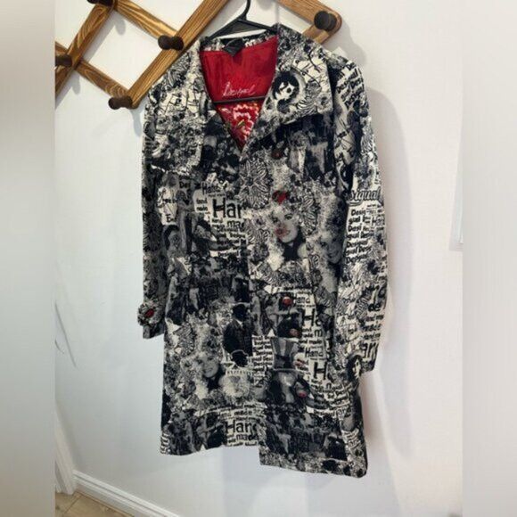 Desigual RARE - VINTAGE Desigual Black and White Graphic Women's Coat Size S / US 4 / IT 40 - 2 Thumbnail