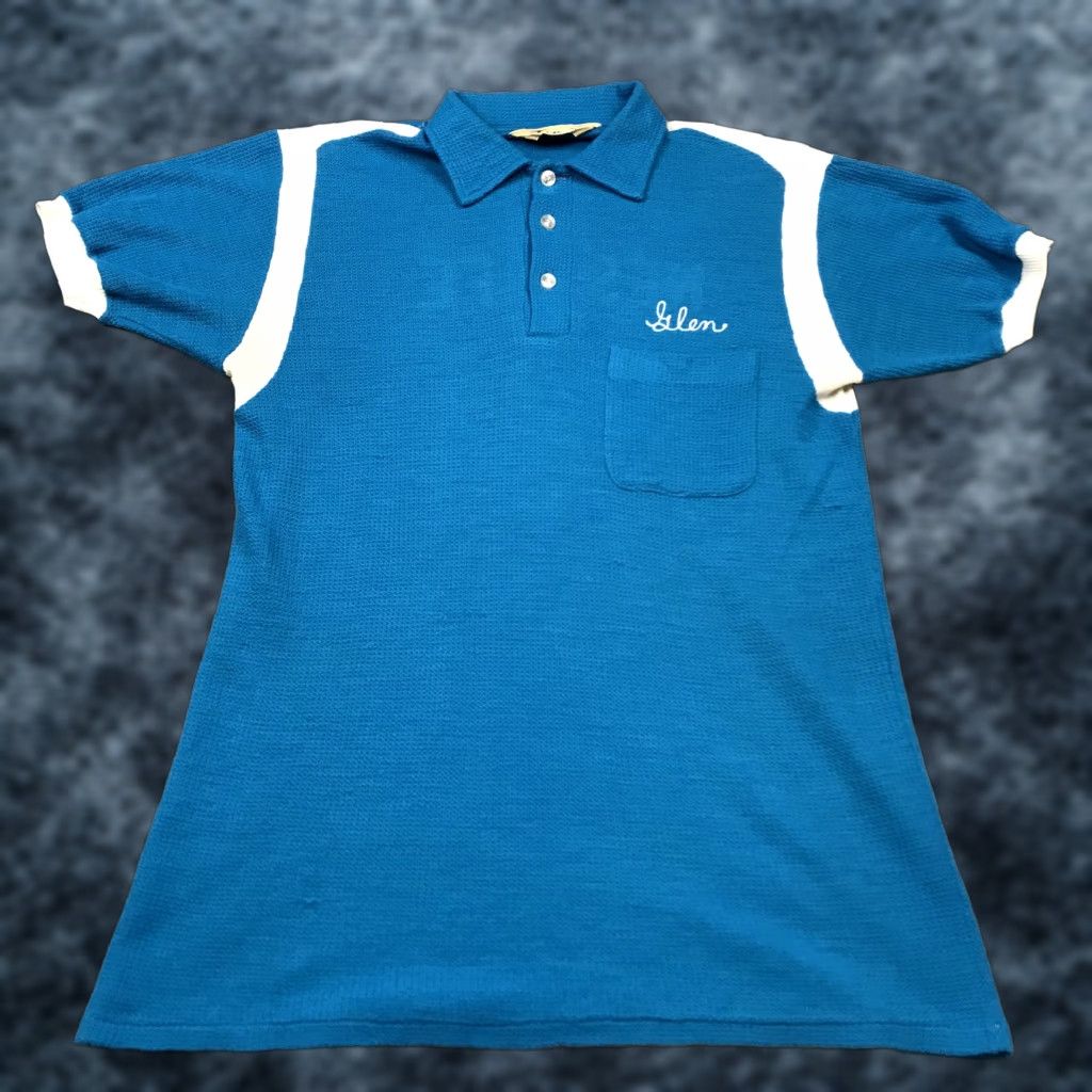 Vintage VINTAGE Hilton Bowling Shirt Mens M Blue Knit Polo Rockabilly 1950s USA Shirts Rockabilly Mens M Blue USA Size US M / EU 48-50 / 2 - 1 Thumbnail