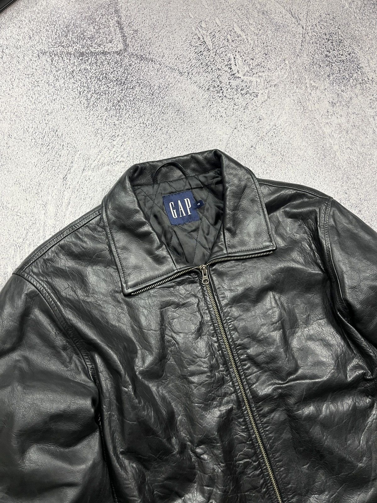 Gap Vintage GAP Black Genuine Leather Jacket Avantgarde Grunge Size US L / EU 52-54 / 3 - 6 Thumbnail