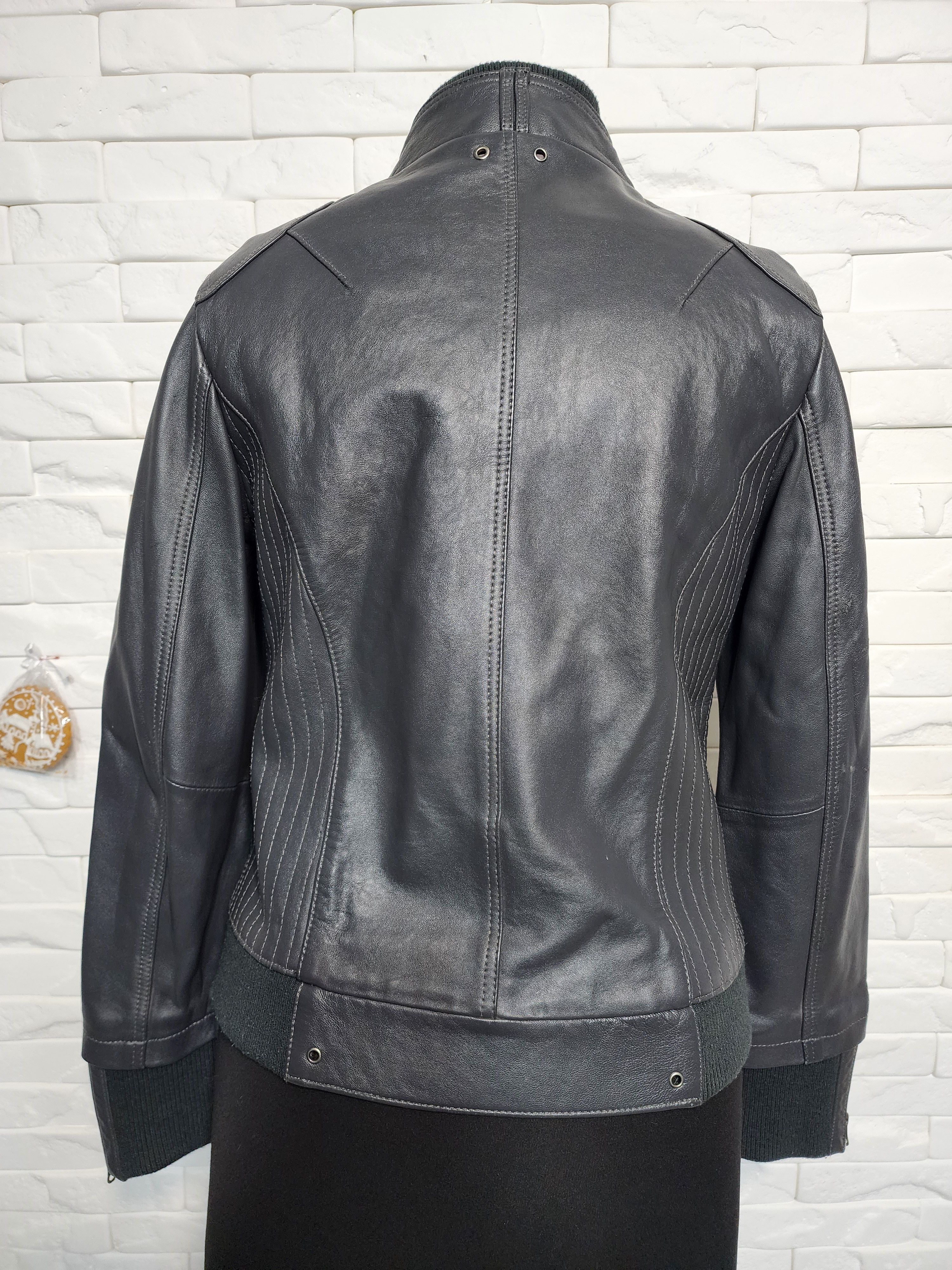 Genuine Leather Gray Genuine Leather Women's Jacket Size M / US 6-8 / IT 42-44 - 5 Thumbnail