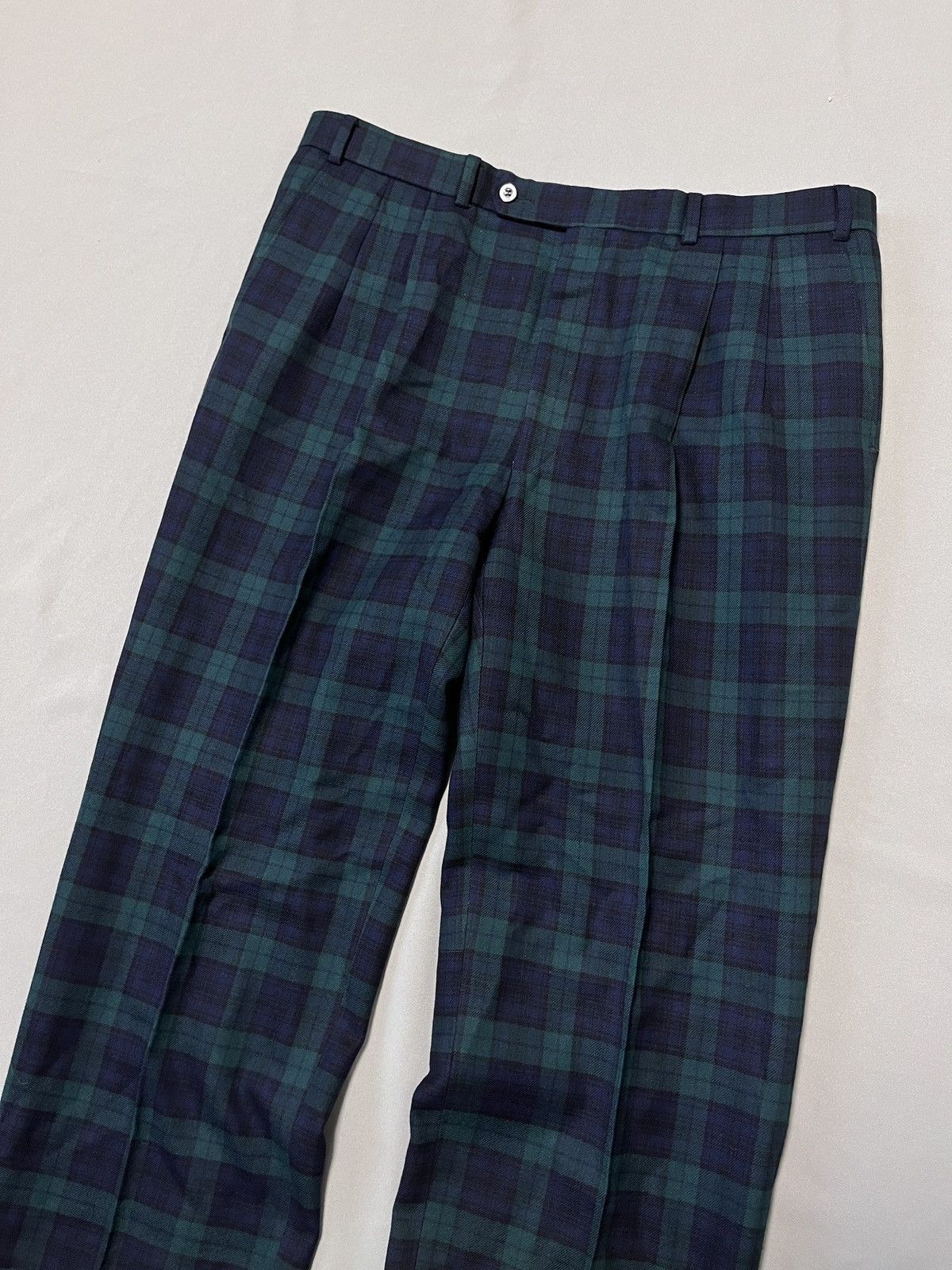 DAKS Daks London Signature Wool Black Watch Tartan Wide Pants Size US 36 / EU 52 - 4 Thumbnail