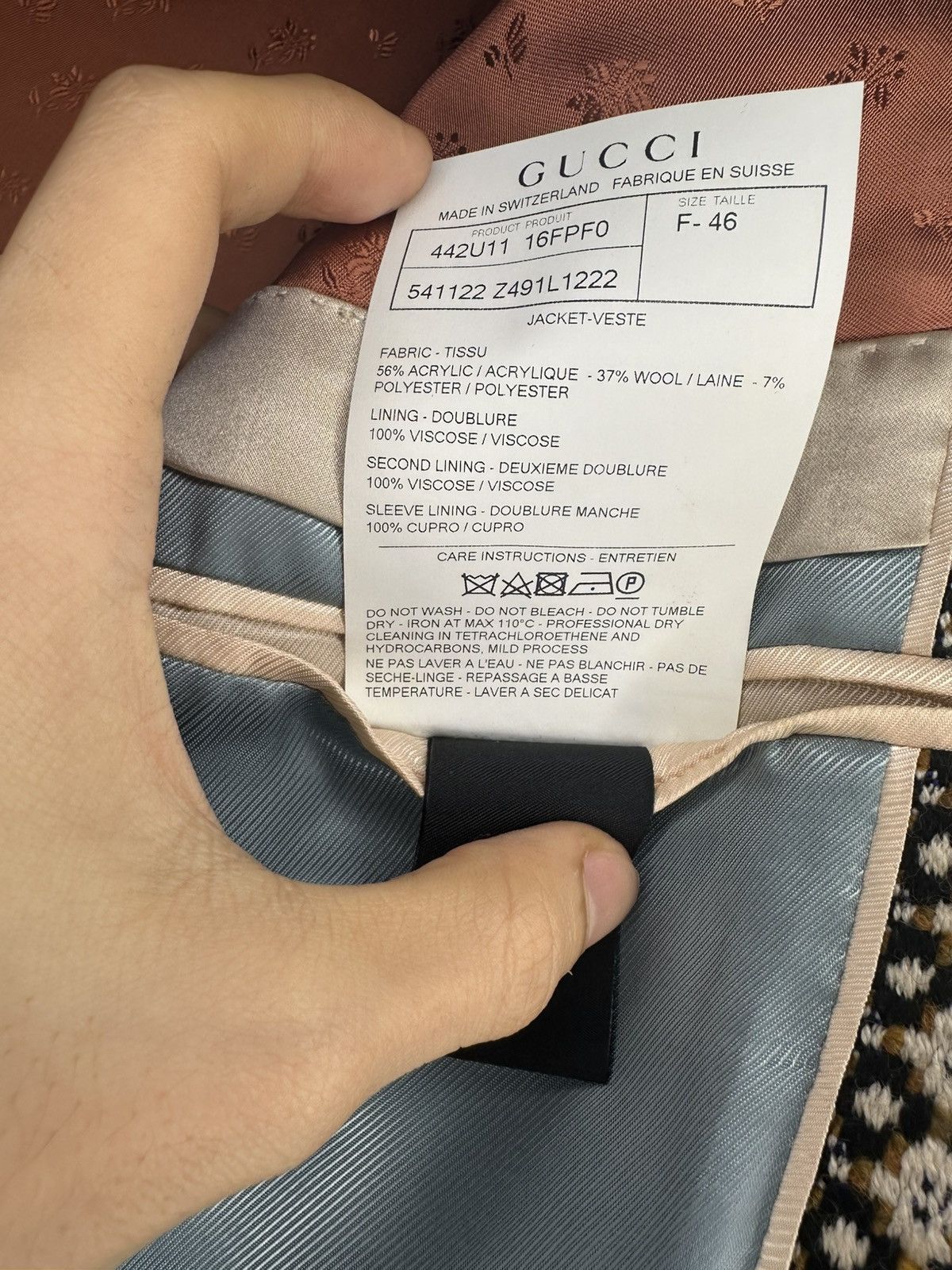 Gucci × MLB Gucci NY Yankees Tweed Blazer IT46 Size 46R - 14 Thumbnail