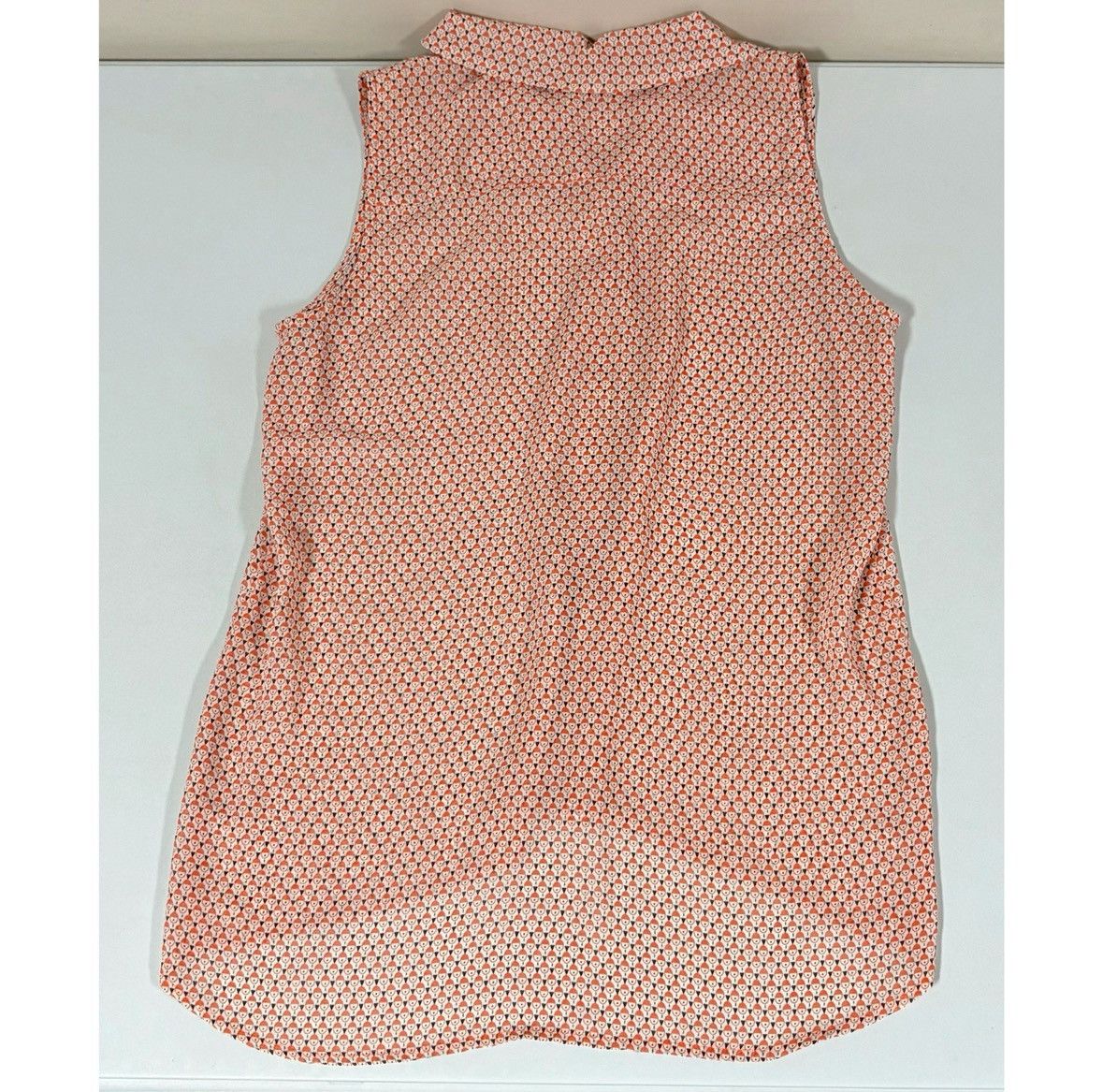 Vintage Orange Geometric Collared Button-Down Shirt Blouse Size S 🧡✨ Size S / US 4 / IT 40 - 3 Thumbnail