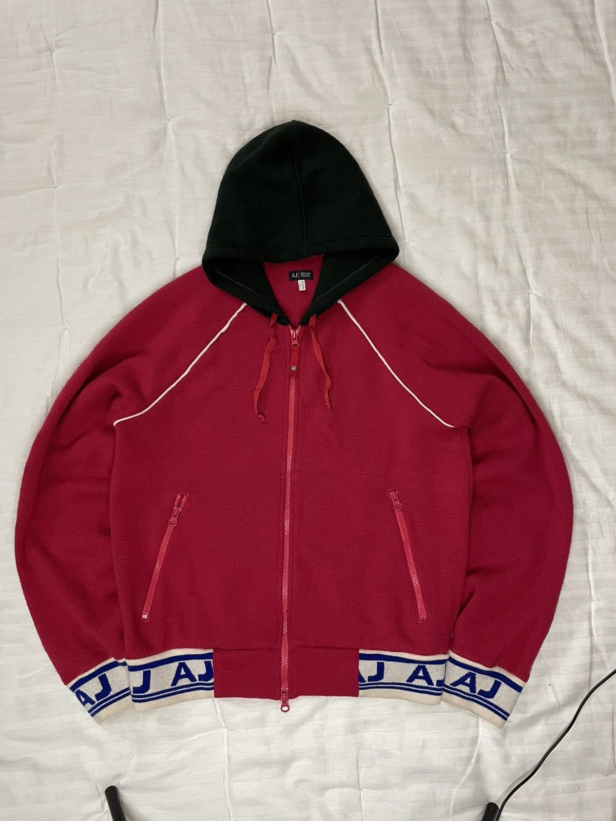 Armani Vintage Rare Archive Armani Jeans Knighted Zip Hoodie Size US L / EU 52-54 / 3 - 1 Thumbnail