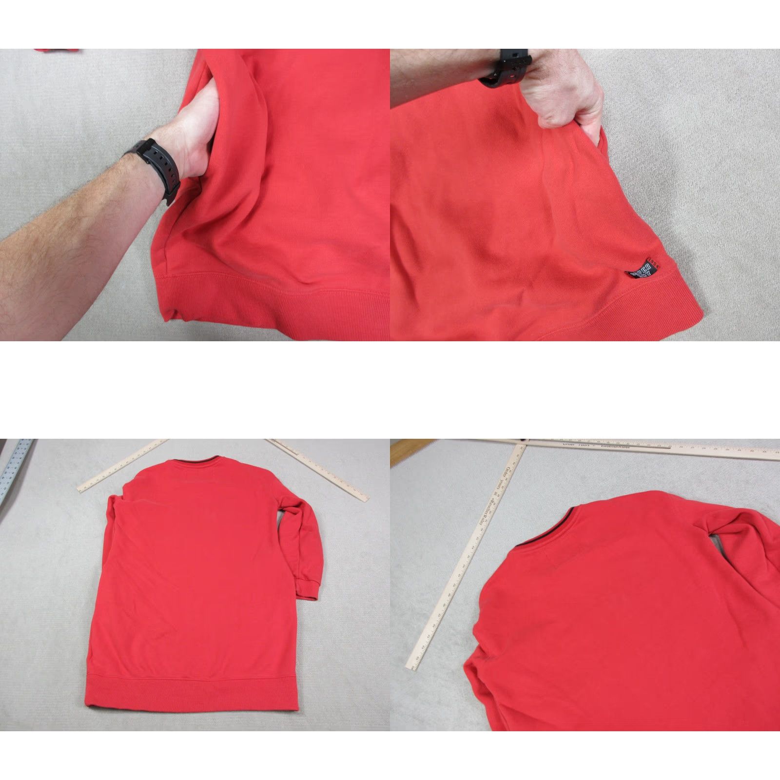 Superdry Superdry Sweatshirt Womens 6 Red Black Long Solid Spellout Casual Pullover Top Size M / US 6-8 / IT 42-44 - 9 Thumbnail