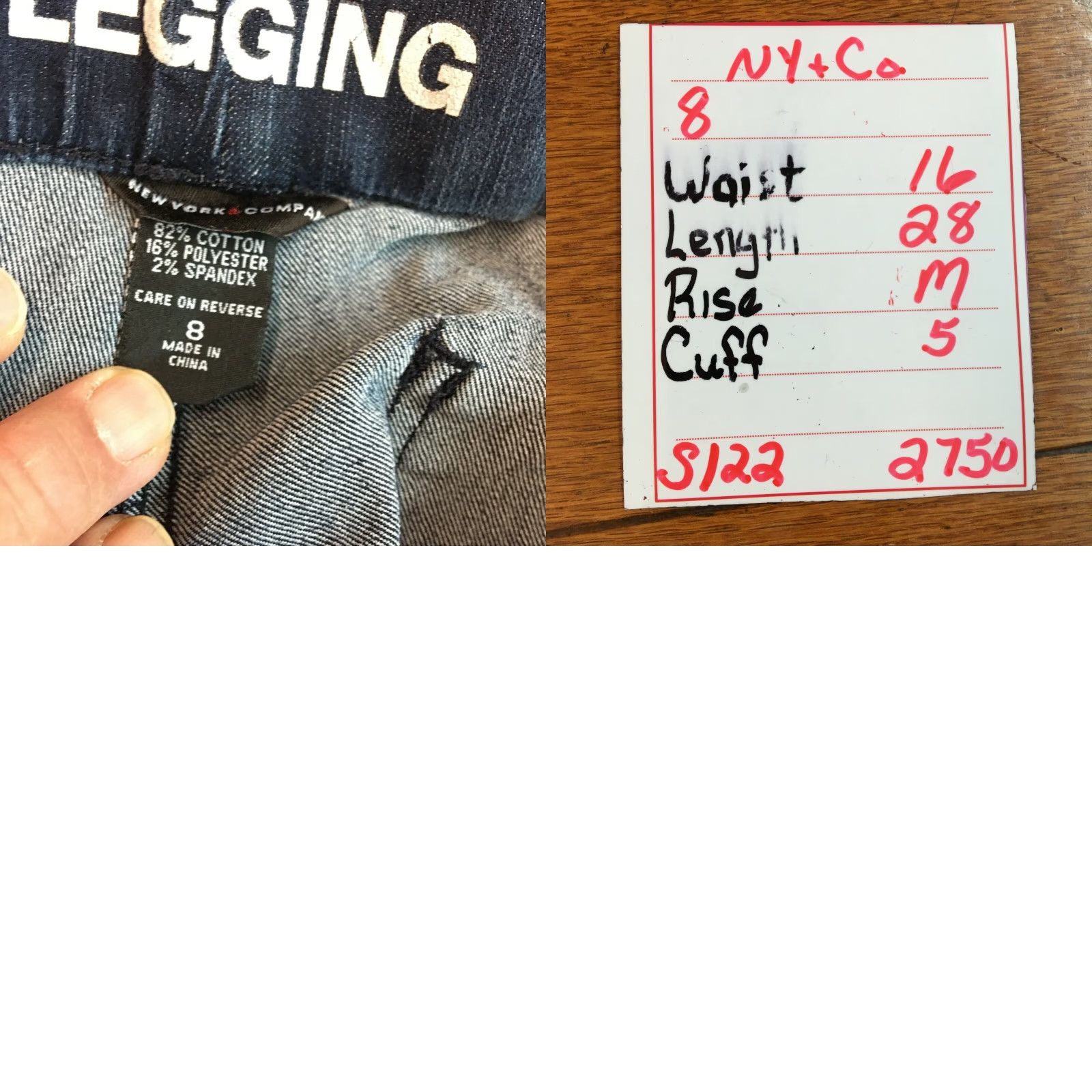 CO New York & Co Womens Jeans Legging Low Rise Blue Denim Size 8 Stretch Comfort Regular Size 30" / US 8 / IT 44 - 8 Thumbnail