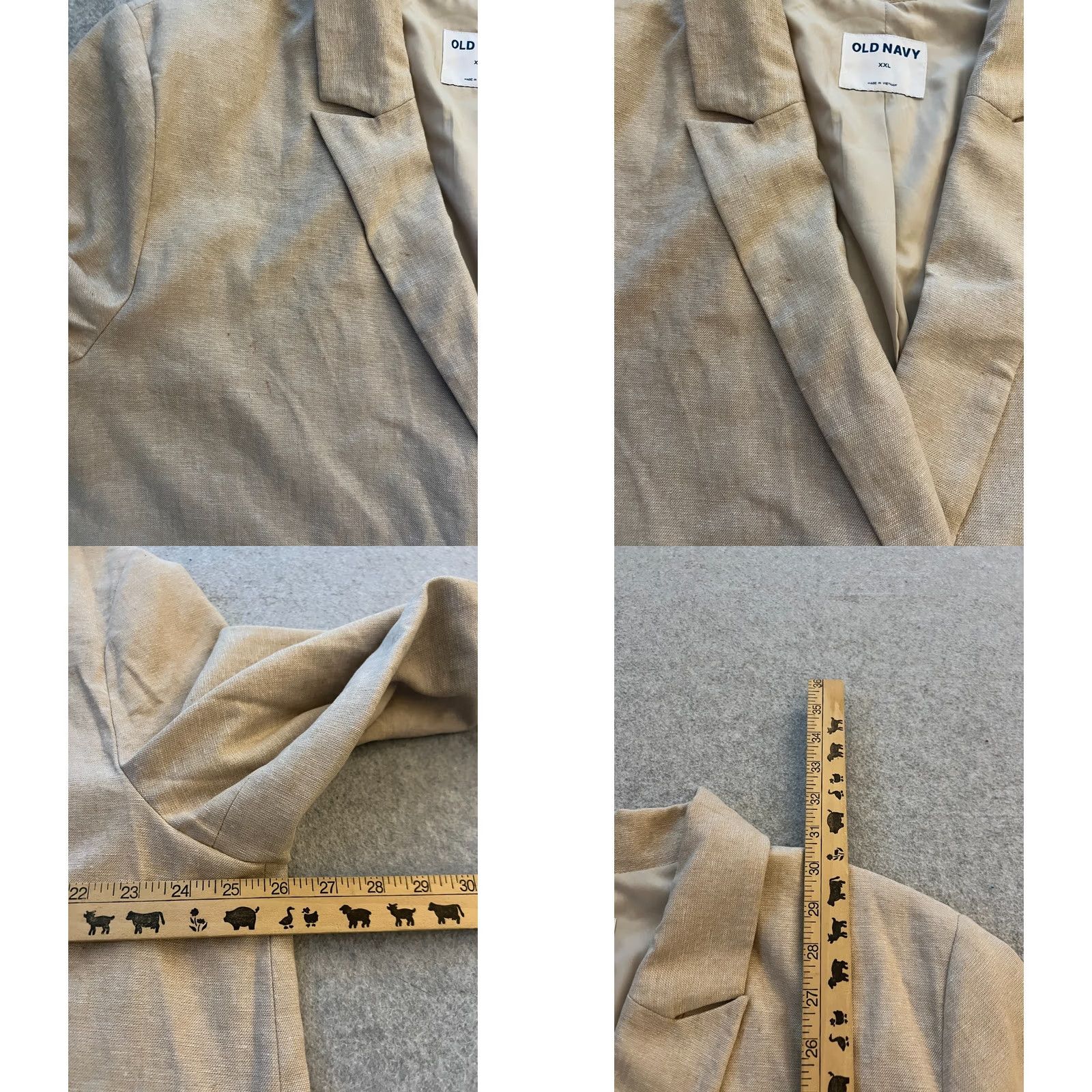 Old Navy Old Navy Blazer Women's XXL Beige Linen Blend Double Breasted Quiet Luxury Size XXL / US 16-18 / IT 52-54 - 8 Thumbnail