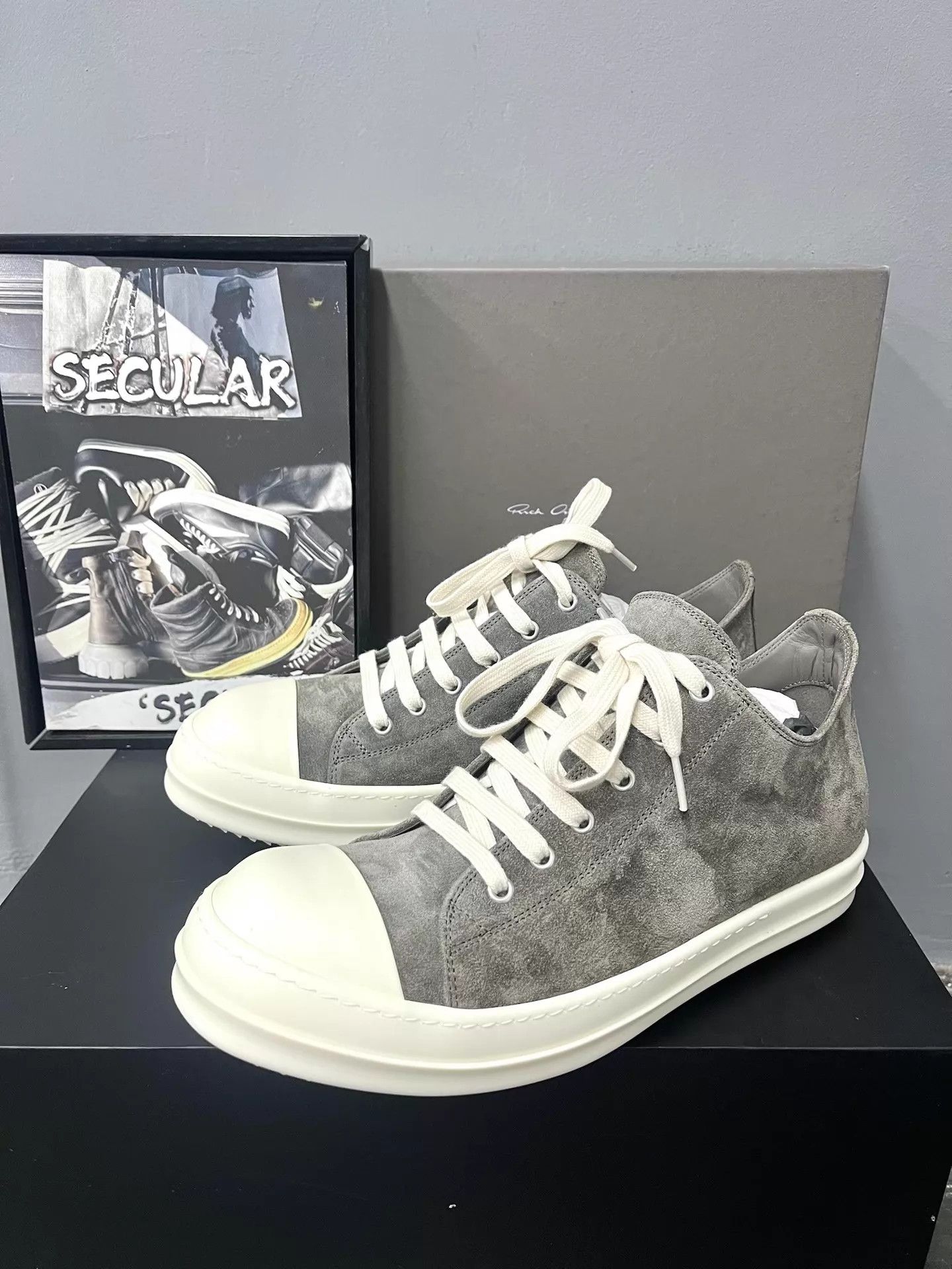 Rick Owens Rick Owens 26SS Light Grey Suede Low Sneakers K34 Size US 7 / EU 40 - 4 Thumbnail