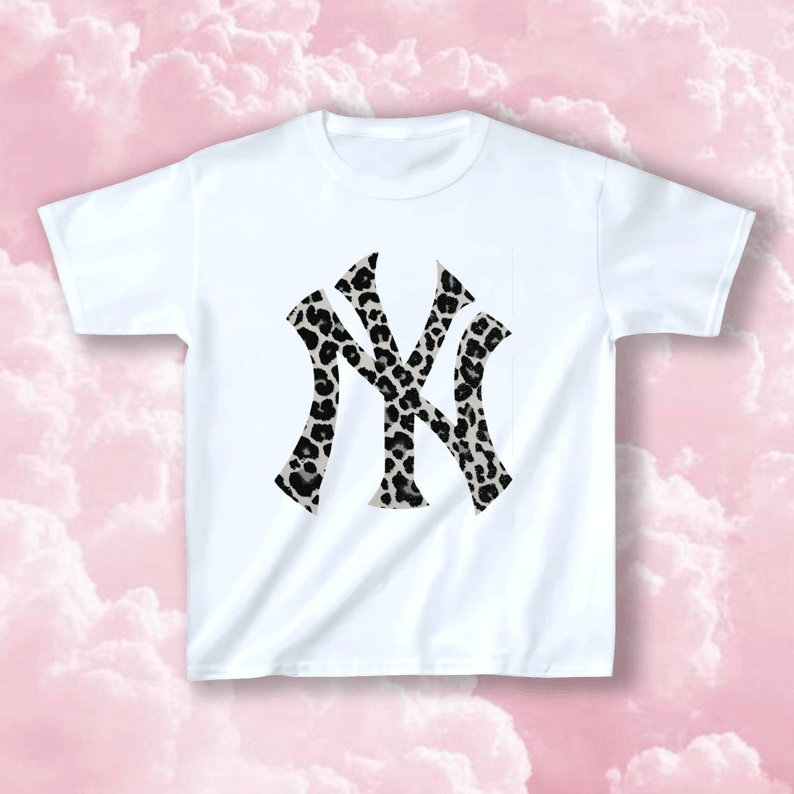 Other Leopard NY Baby Tee, Y2K Women's Fitted Tee, Retro 90s Top Size M / US 6-8 / IT 42-44 - 2 Thumbnail