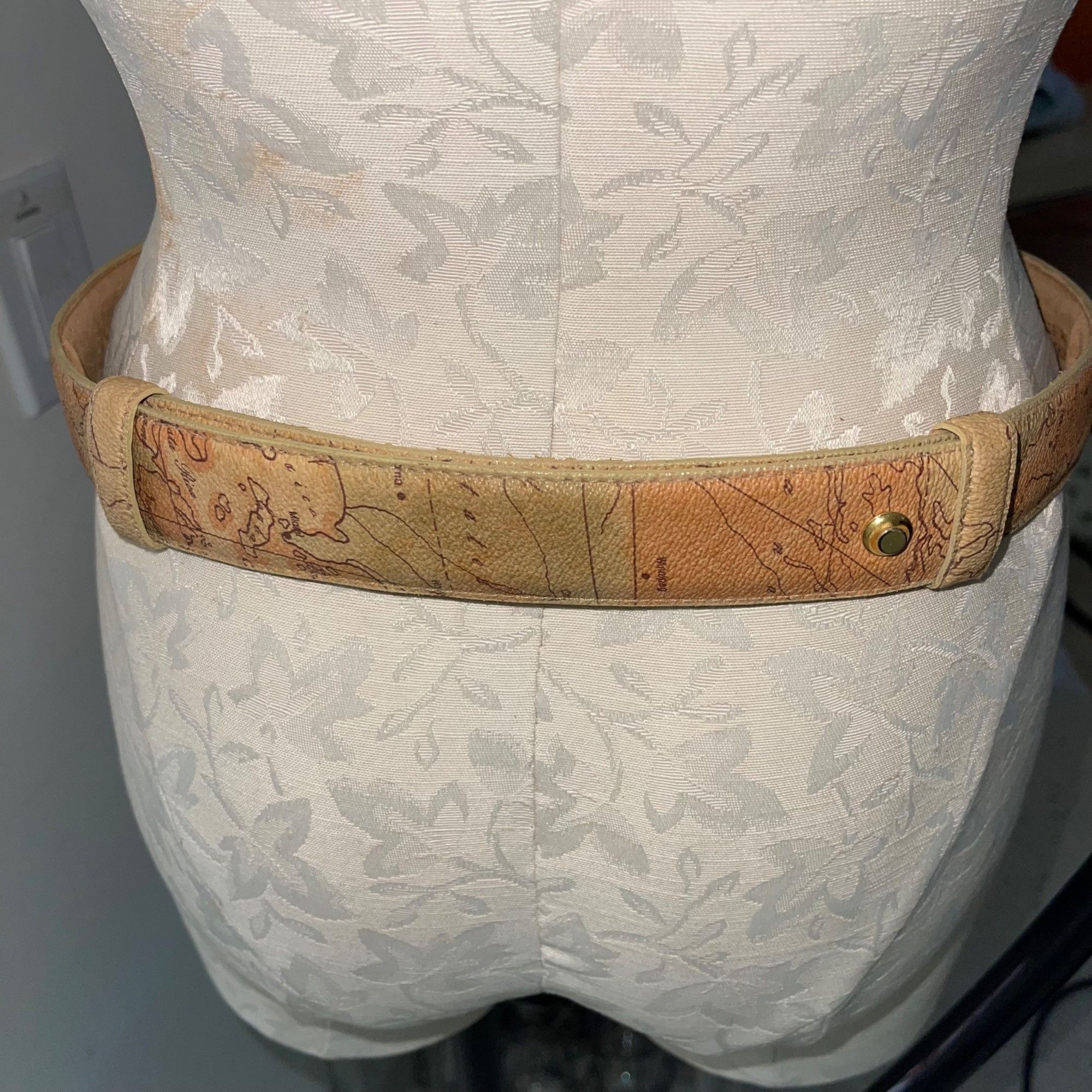 Vintage Vintage Womens Belt One Size Tan Buckle Map Print Size ONE SIZE - 4 Thumbnail