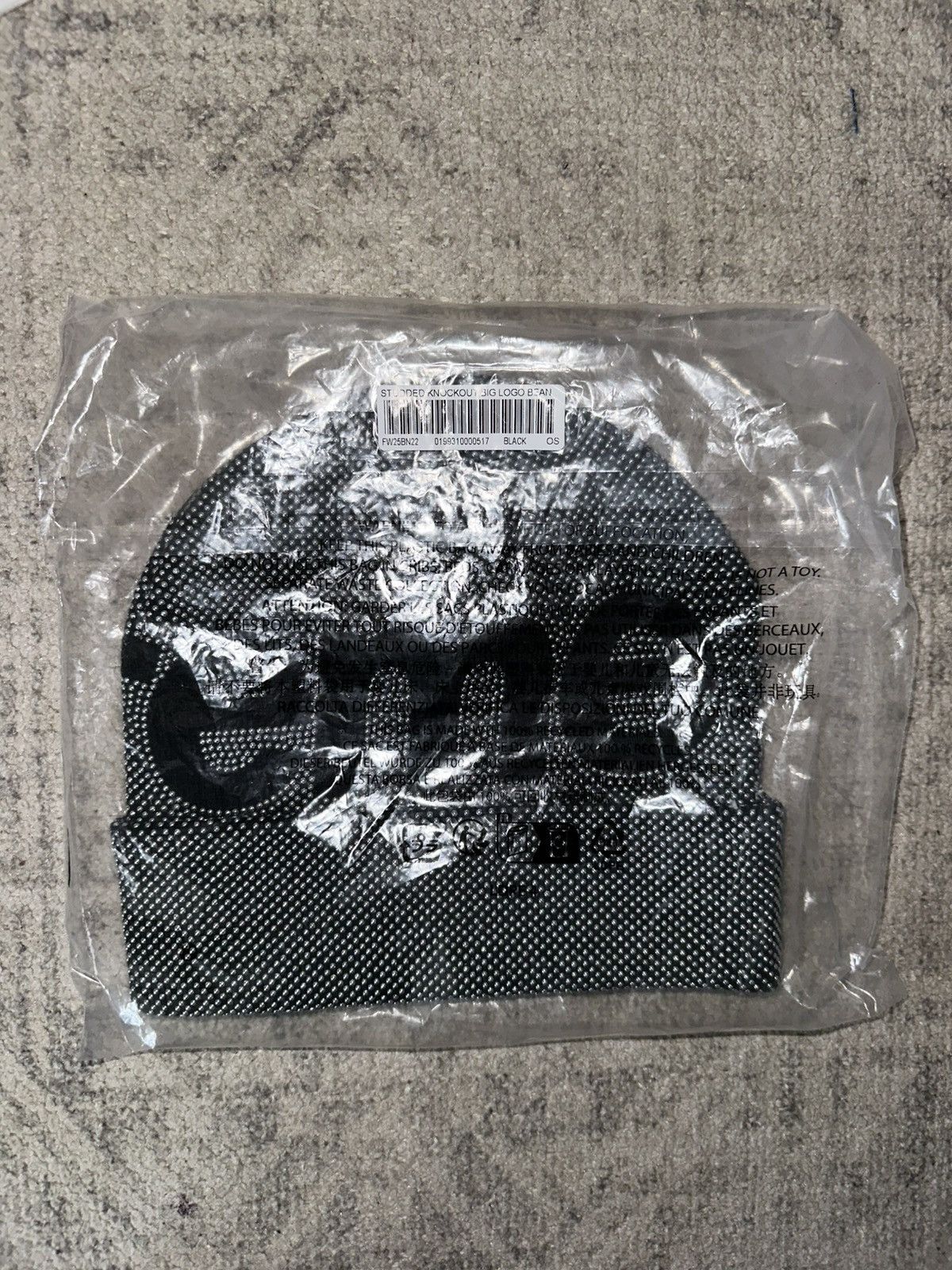 Supreme Supreme Studded Knockout Beanie BLACK FW25 Size ONE SIZE - 2 Thumbnail