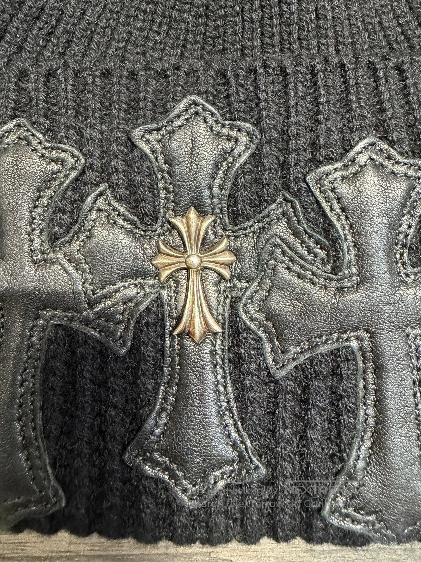 Chrome Hearts Chrome Hearts Black Silver Embellished Beanie. Size ONE SIZE - 2 Thumbnail