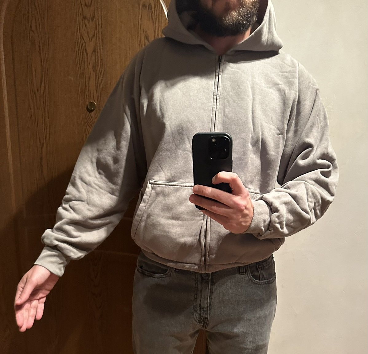 Gap Yeezy gap unreleased zip up hoodie sand grey M | Grailed