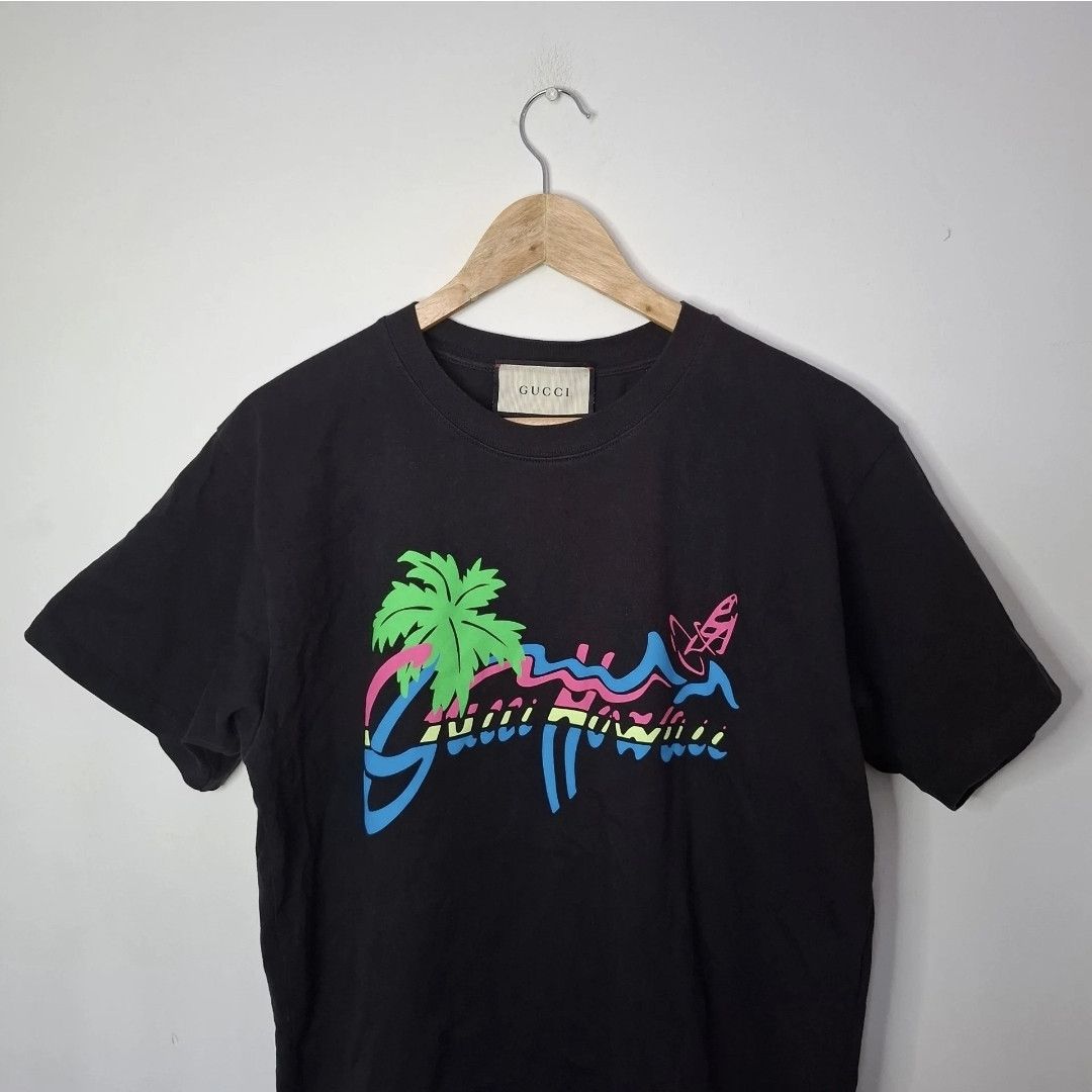 Gucci GUCCI Hawaii Beach Print Black T Shirt Size US XS / EU 42 / 0 - 3 Thumbnail