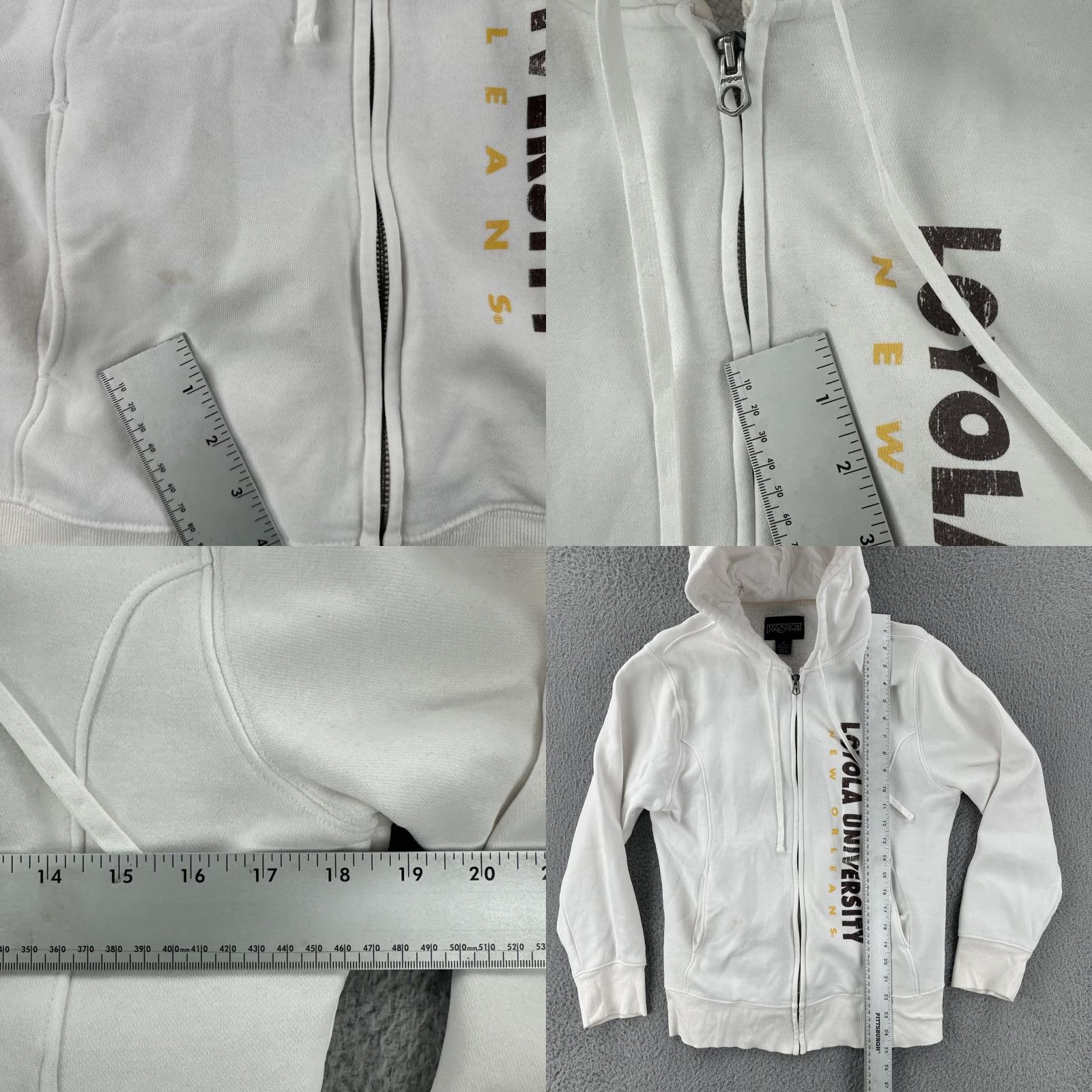 Jansport VINTAGE JanSport White Hoodie Loyola University New Orleans Y2K Full Zip Hooded Mens M Regular Shirt (Hoodie) Size US M / EU 48-50 / 2 - 8 Thumbnail