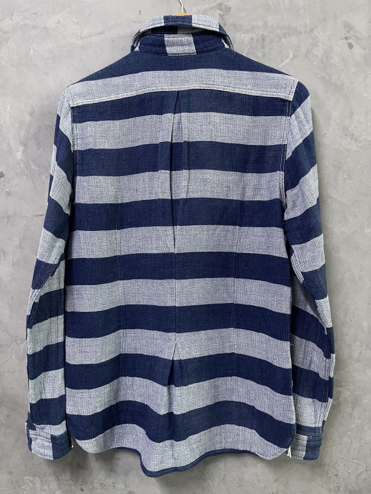 Seveskig Indigo Button Up Snap Button Shirt