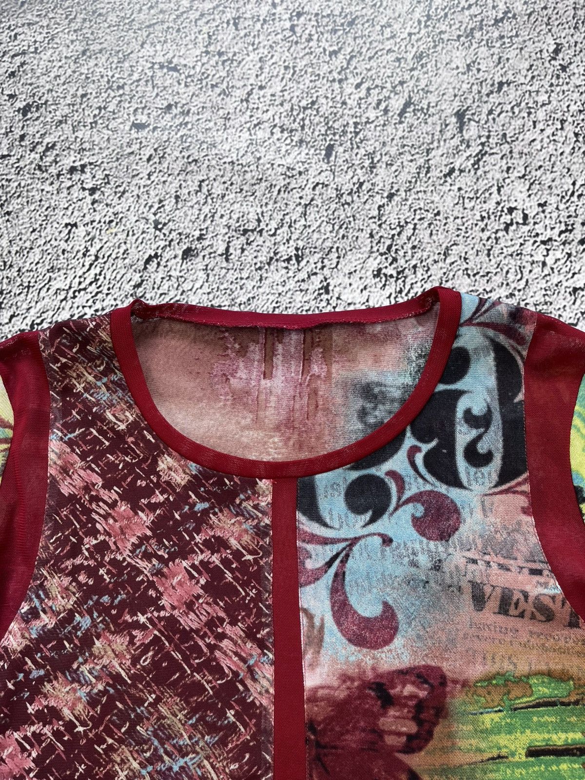 Japanese Brand Vintage JPG vibe mesh art collage renaissance top Size M / US 6-8 / IT 42-44 - 6 Thumbnail