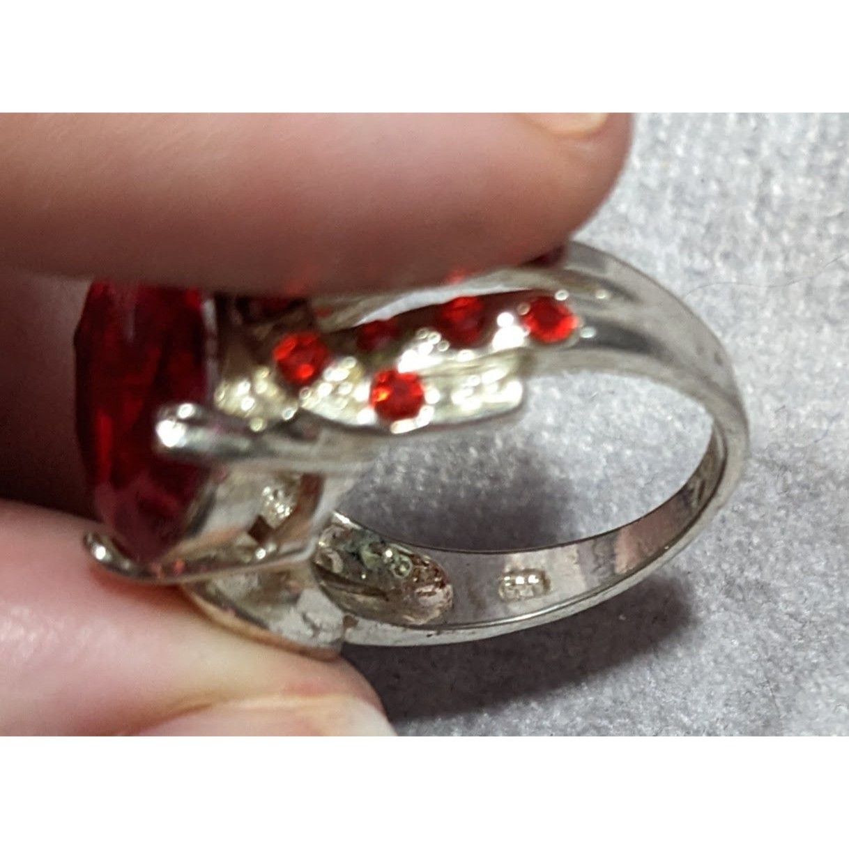 Other Vampire Blood Buckle Accent Red And Silver Tone Ring Marked Size ONE SIZE - 6 Thumbnail