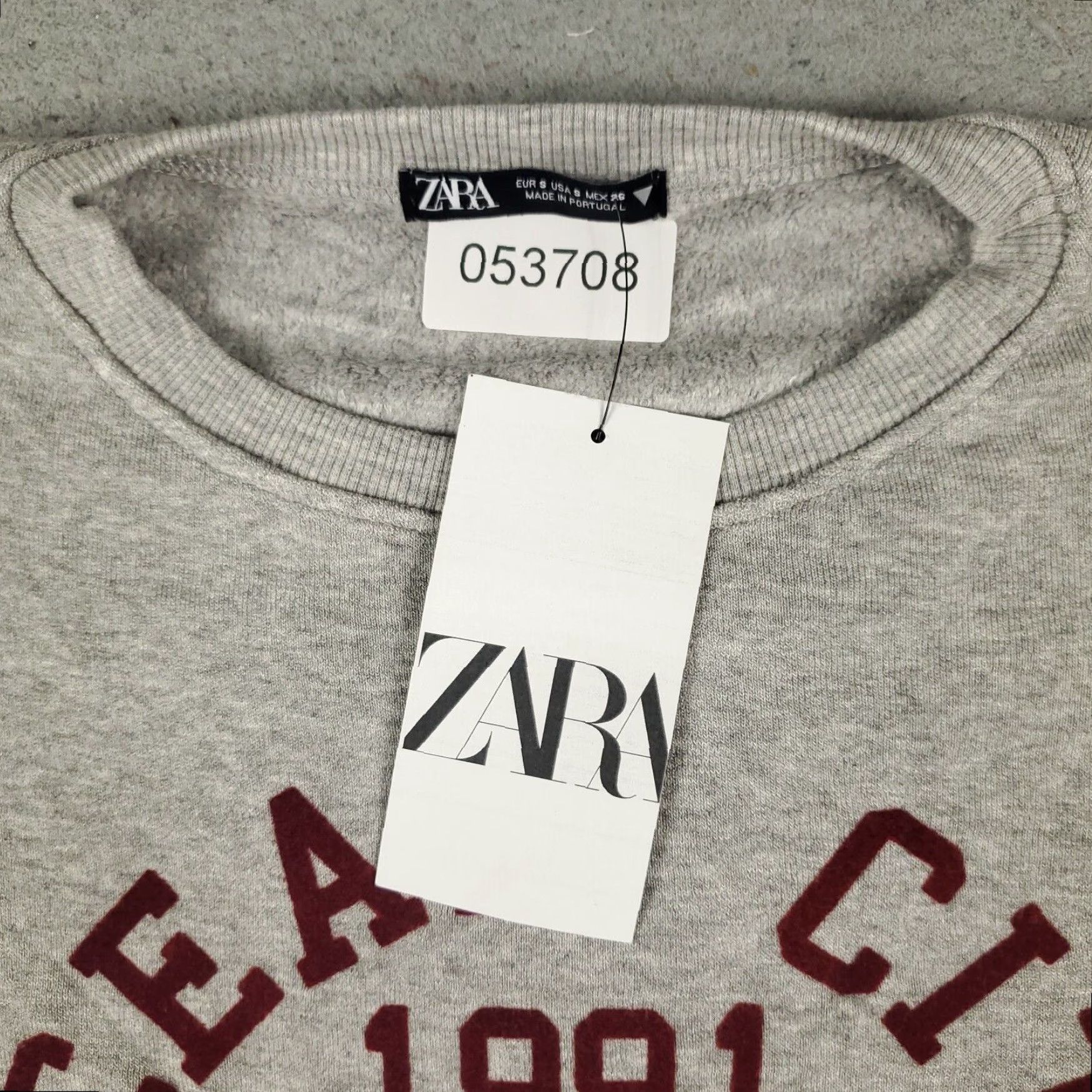 Zara Zara Gray Pullover Sweater Womens Small Crew Neck Long Sleeve Cotton Blend Size S / US 4 / IT 40 - 3 Thumbnail