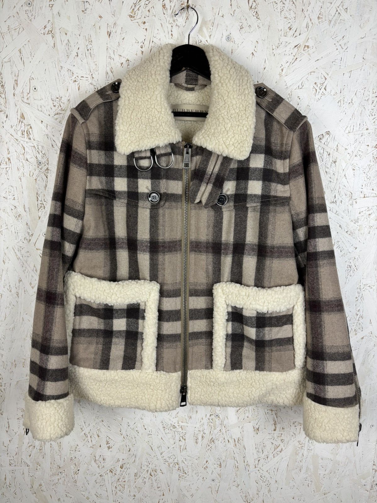 Burberry Burberry Wool Nova Check Shearling Jacket UK 14 USA 12 IT 46 Size L / US 10 / IT 46 - 1 Thumbnail