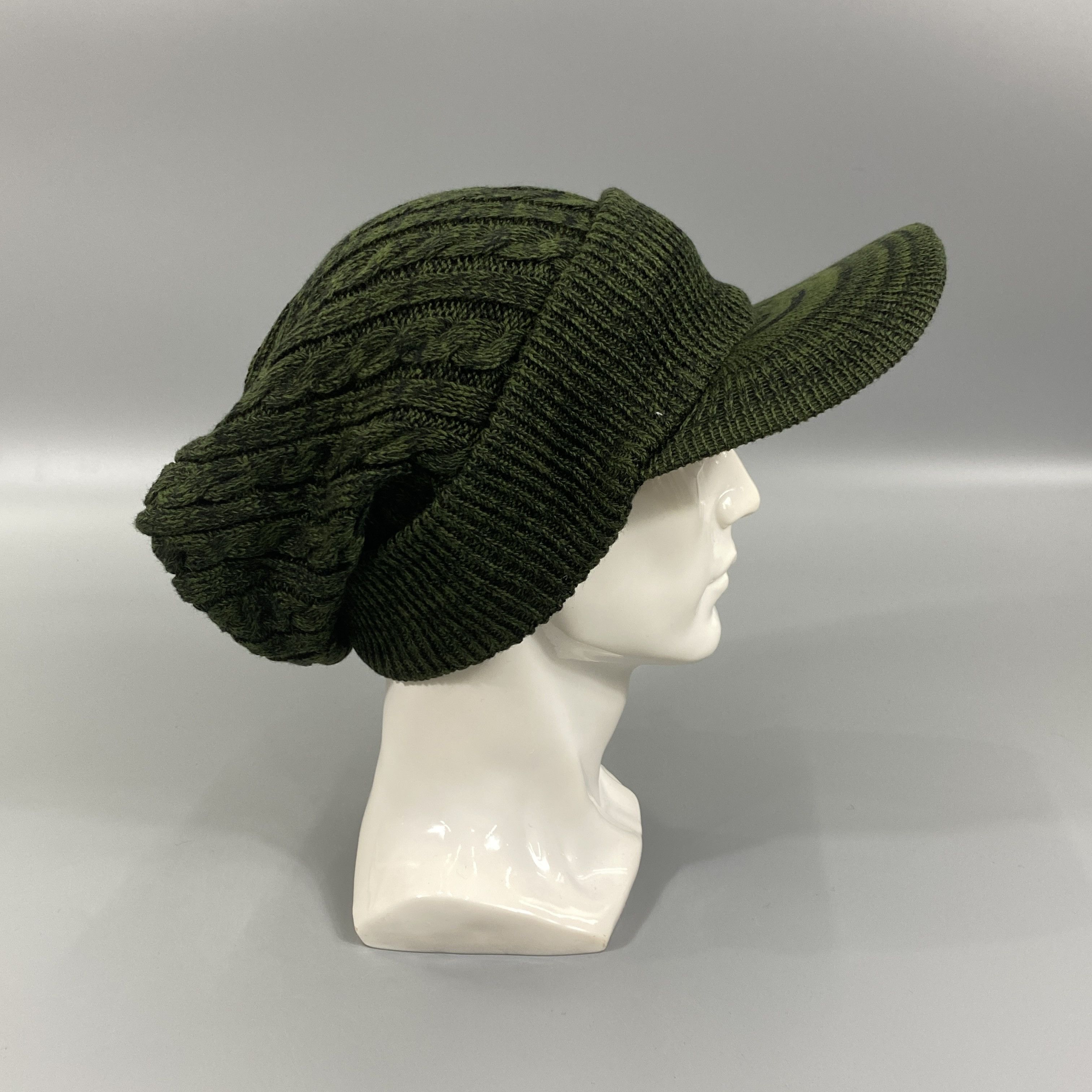 Japanese Brand Army Green Slouchy Beanie Cap Hat -BN869 Size ONE SIZE - 4 Thumbnail