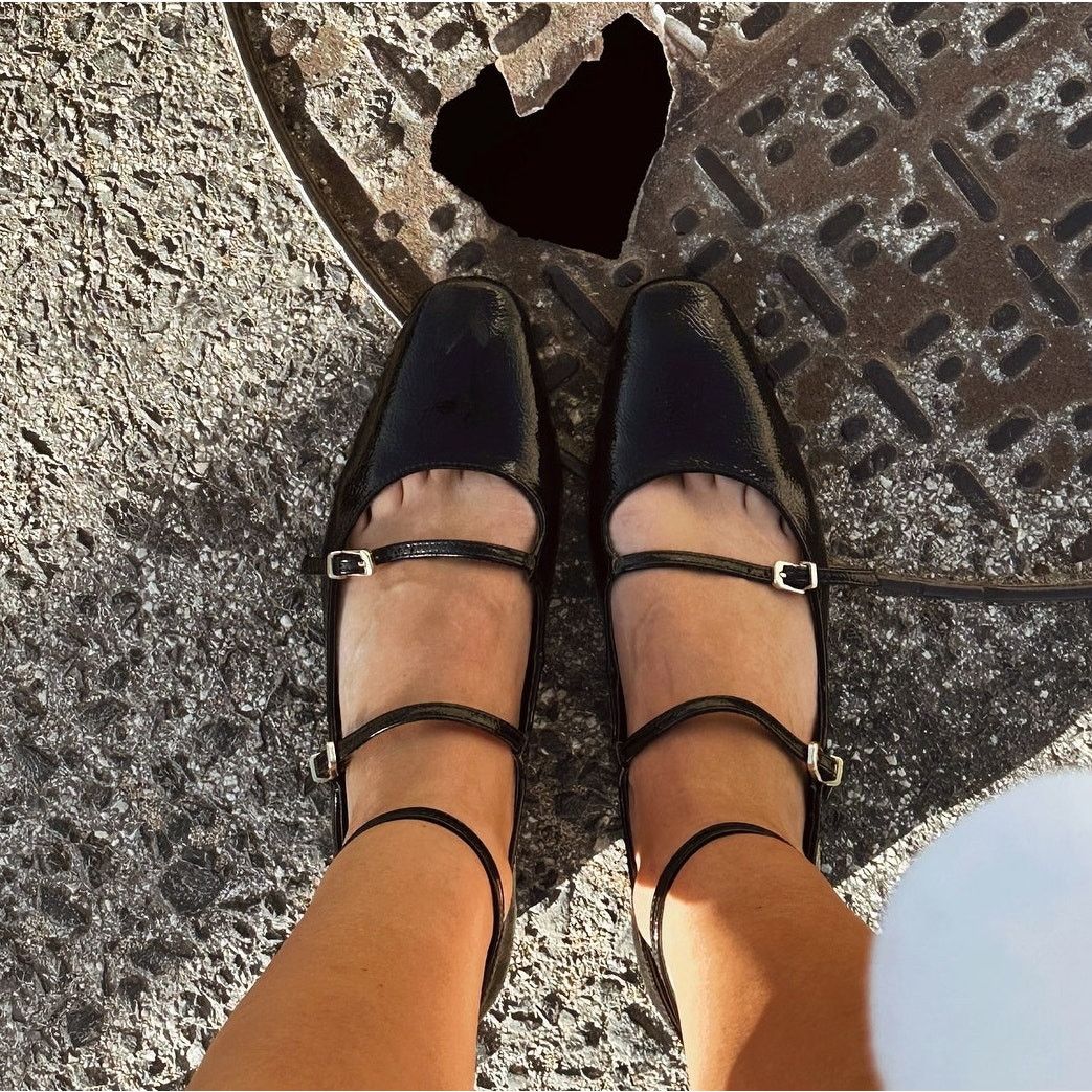 Zara Blogger Fave!!! Faux Patent Leather Heel Shoes NWT in Black, Women's (Size 9)