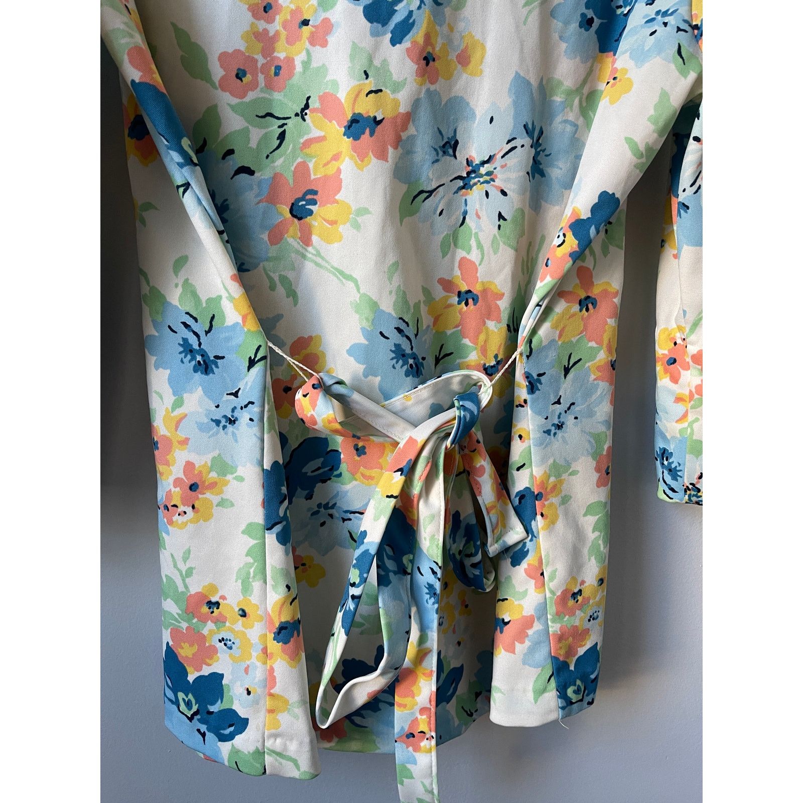 Vintage Miss Fashionality 1970 Floral Collared Blouse Womens Top Size L / US 10 / IT 46 - 5 Thumbnail