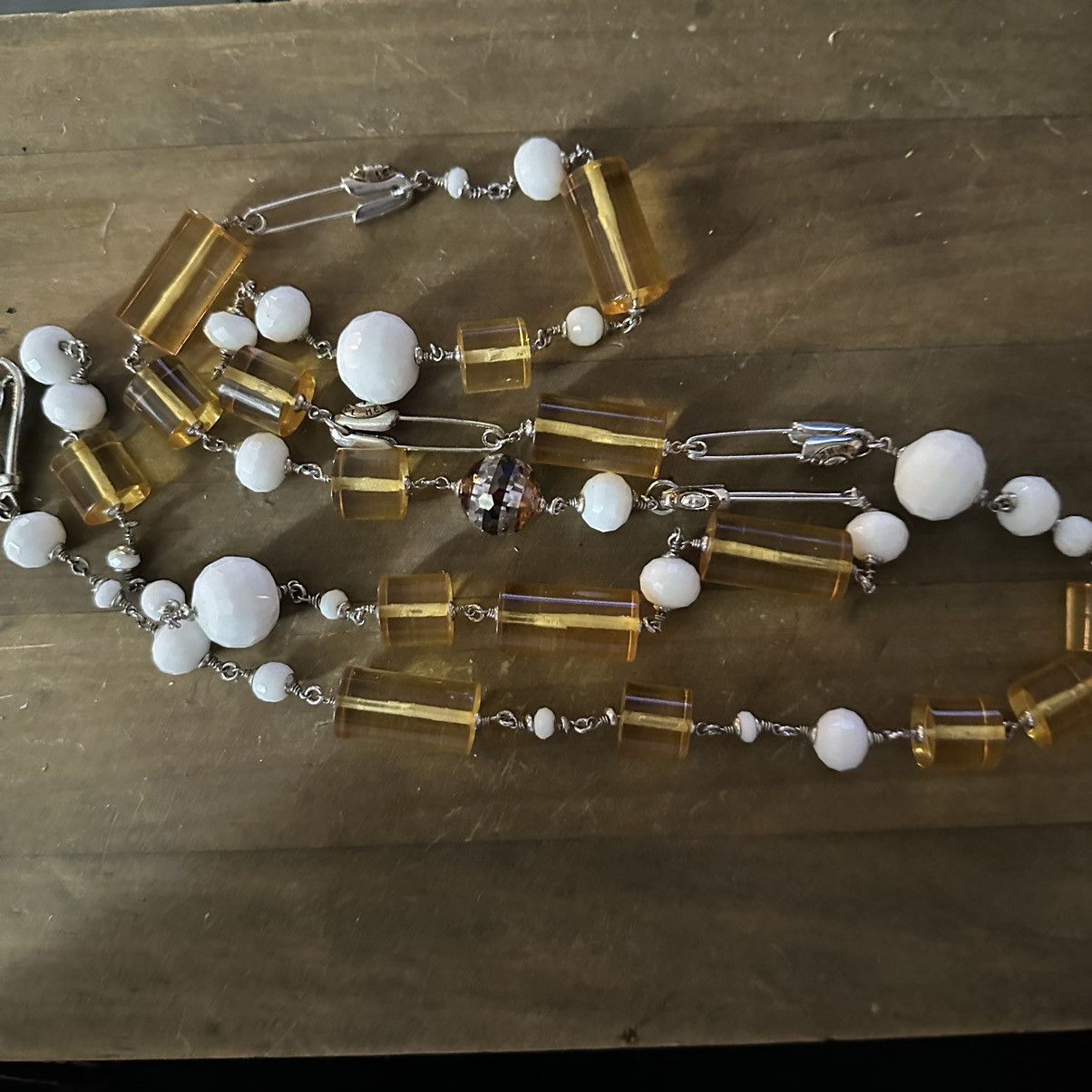 Henri Bendel Vintage Henri Bendel lucite, crystal and safety pin necklace Size ONE SIZE - 3 Thumbnail
