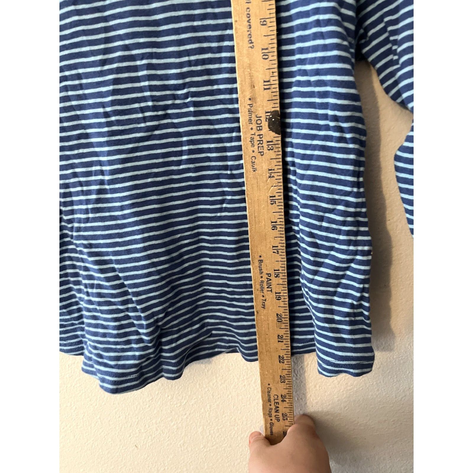 Chaps Chaps Shirt Womens Small Blue Striped 3/4 Sleeve Henley Cotton Size S / US 4 / IT 40 - 4 Thumbnail