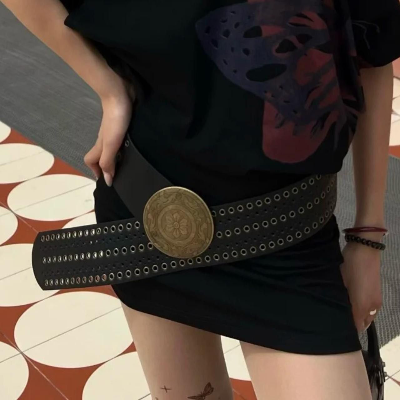 Other Y2K Chunky Oversized Buckle Boho Belt OS Size ONE SIZE - 5 Thumbnail