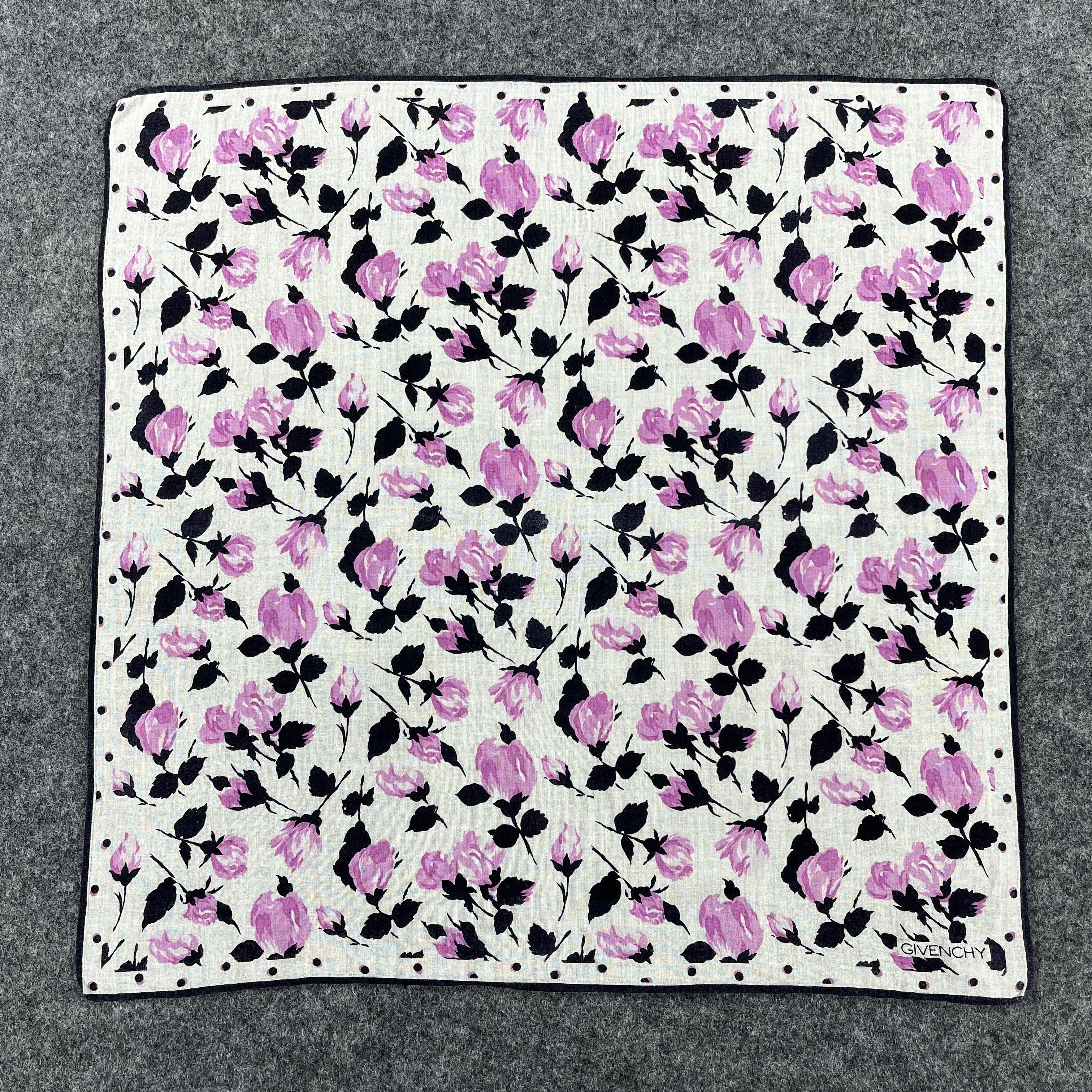 Vintage Floral Givenchy Handkerchief / Bandana / Neckerchief B477 Size ONE SIZE - 2 Thumbnail