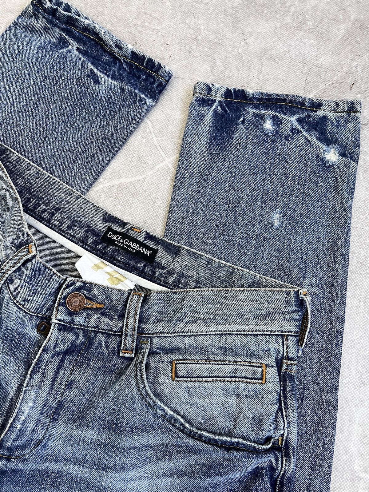 Dolce & Gabbana Dolce Gabbana Denim Slim Jeans Distressed Y2K Size US 30 / EU 46 - 10 Thumbnail
