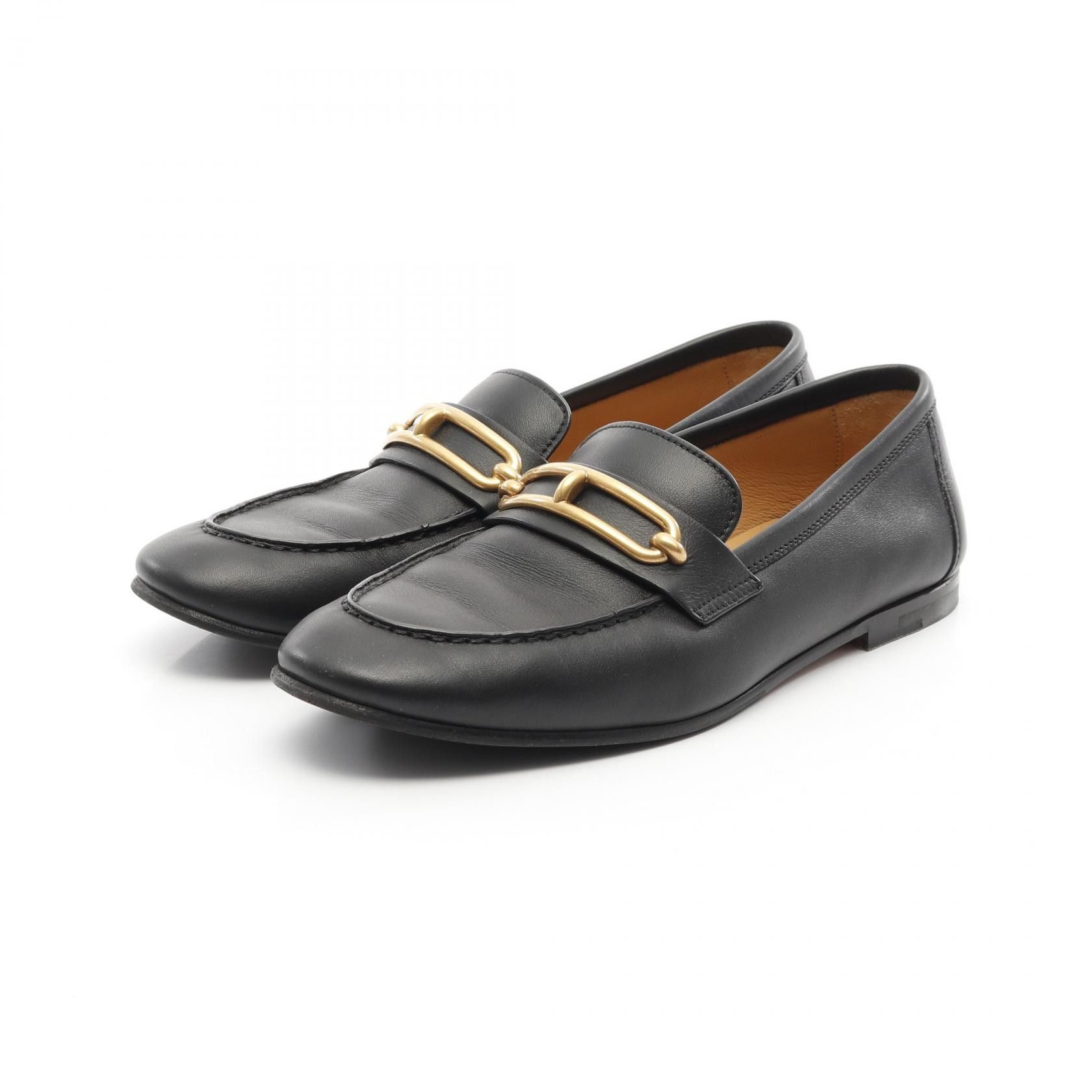 Hermes Hermes Colette Leather Loafers Leather Shoes in Black, Women's