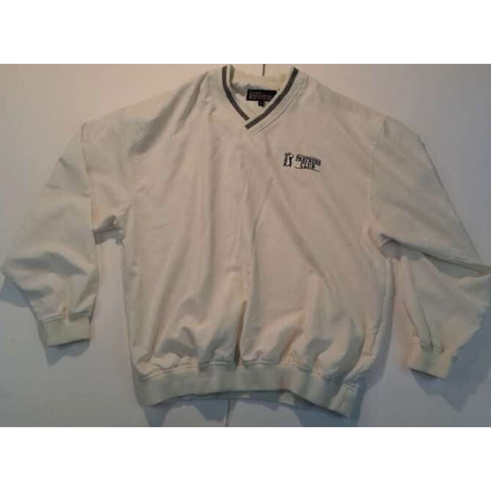PGA Tour PGA Tour Partners Clup V-Neck Nylon Golf Warm-Up Pullover Small Jacket Windbreaker Golf Mens White Nylon Polyester Lightweight Regular Size US S / EU 44-46 / 1 - 2 Thumbnail