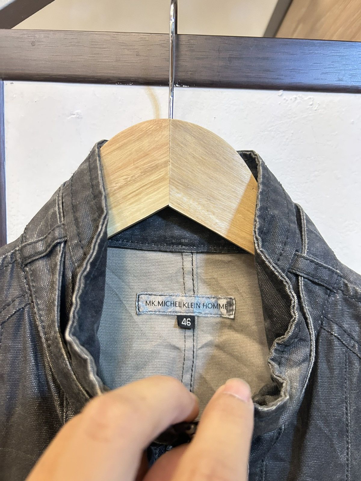 Michel Klein MK Michel Klein Homme Waxed Canvas Biker Jacket Size US M / EU 48-50 / 2 - 3 Thumbnail