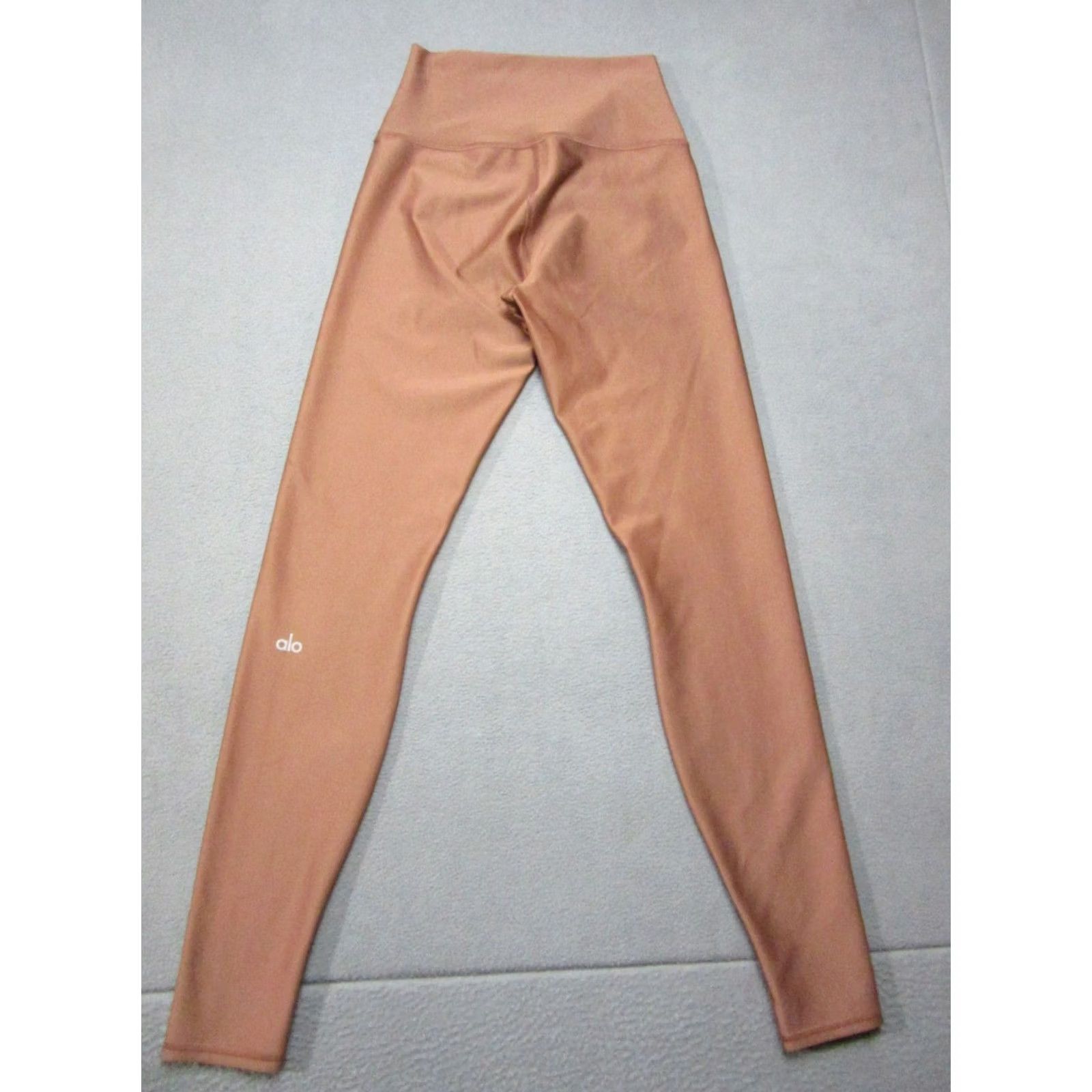 Alo Alo Leggings Womens Small Brown Logo Stretch High Waist Running Activewear Size 28" / US 6 / IT 42 - 2 Thumbnail