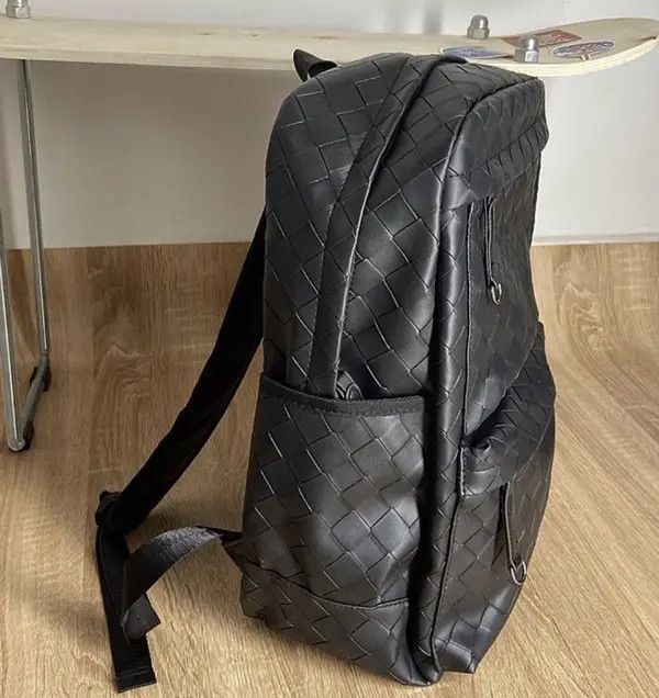 VIBE Black retro faux leather woven backpack bag Size ONE SIZE - 7 Thumbnail