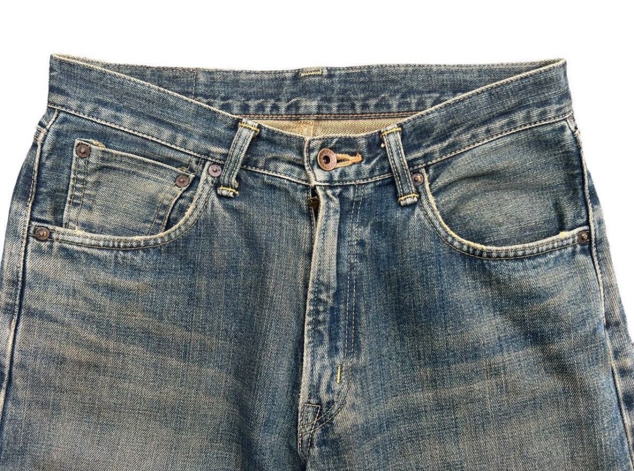 Edwin Edwin 505x Selvedge Distressed Mudwash Wide Jeans 31x30 Size US 31 - 7 Thumbnail
