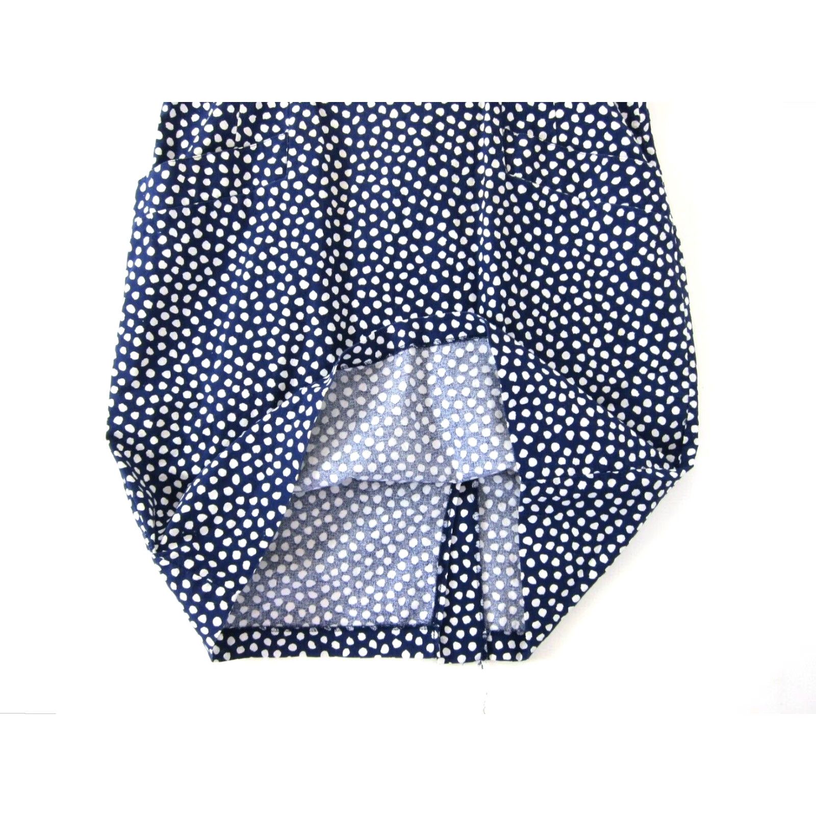 Vintage Vtg Vintage Blue Cotton Blue White Polka Dot Pocket Short Sleeve Smock Dress L Size 36" / US 14 / IT 50 - 7 Thumbnail