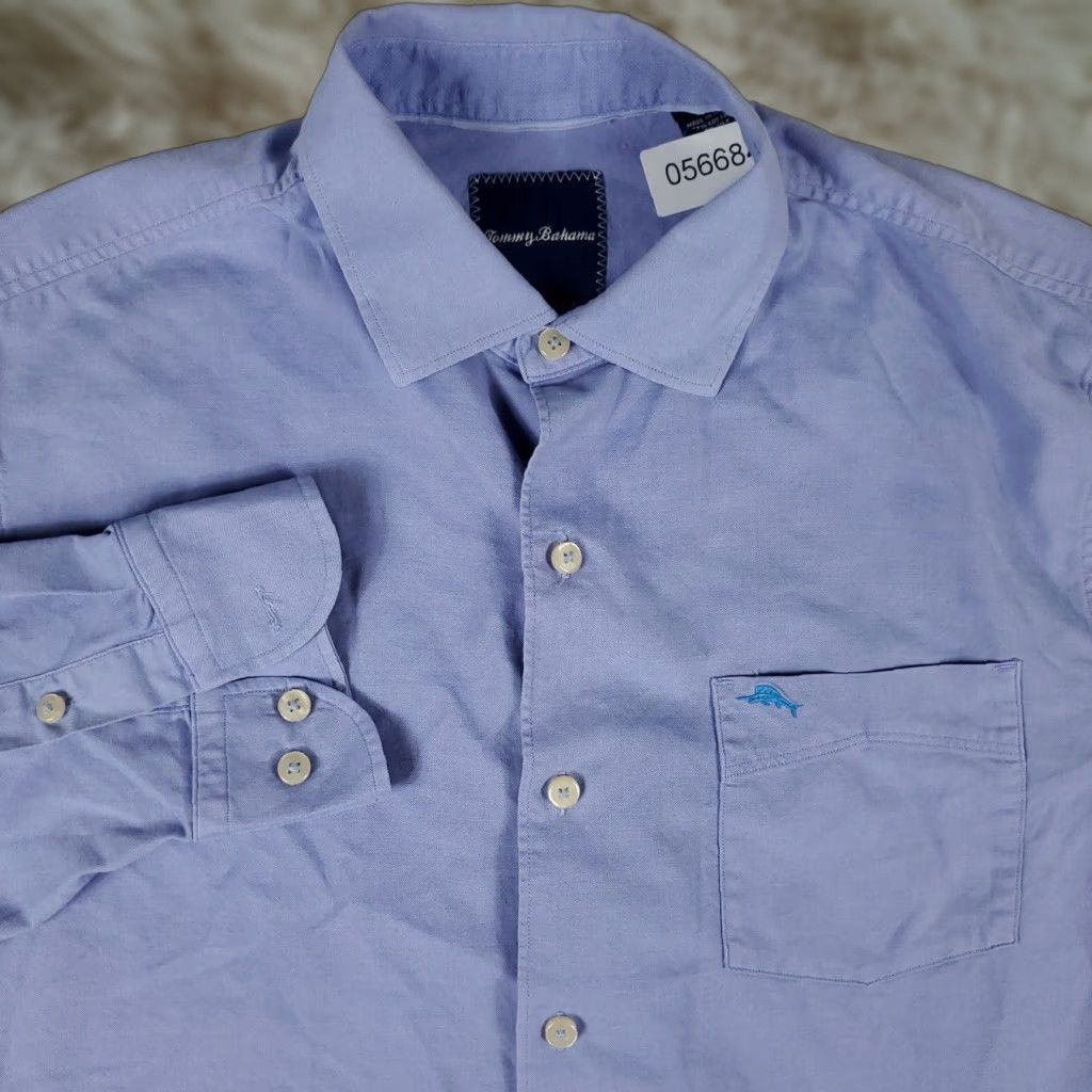 Tommy Bahama Tommy Bahama Button-Up Shirt Mens Medium Blue Cotton Long Sleeve Casual Classic Size US M / EU 48-50 / 2 - 1 Thumbnail