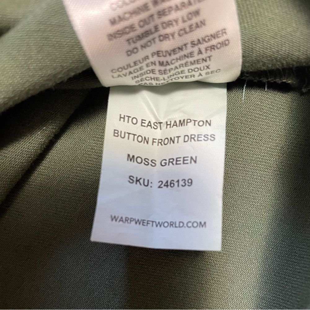 Other NWT New Warp + Weft Button Front Green Dress Size 1X Size XL / US 12-14 / IT 48-50 - 9 Thumbnail