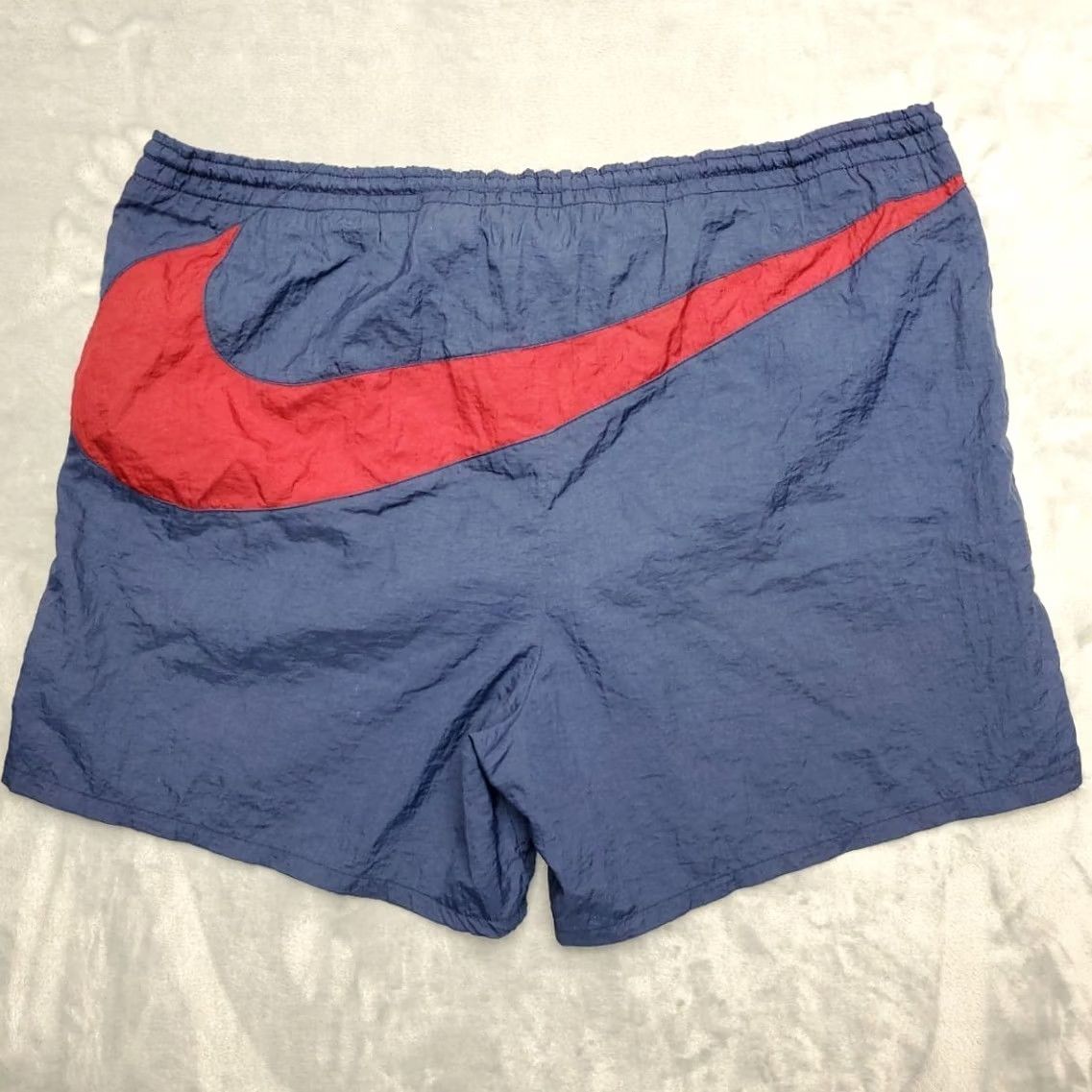 Nike Vintage Nike Shorts Men Large Blue Lined Giant Swoosh Windbreaker 100% Nylon 90s Size US 33 - 4 Thumbnail
