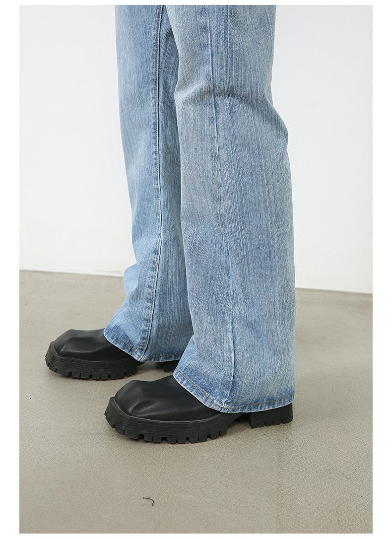 Japanese Brand × Jean Vintage washed distressed loose straight-leg flared jeans Size US 32 / EU 48 - 4 Thumbnail