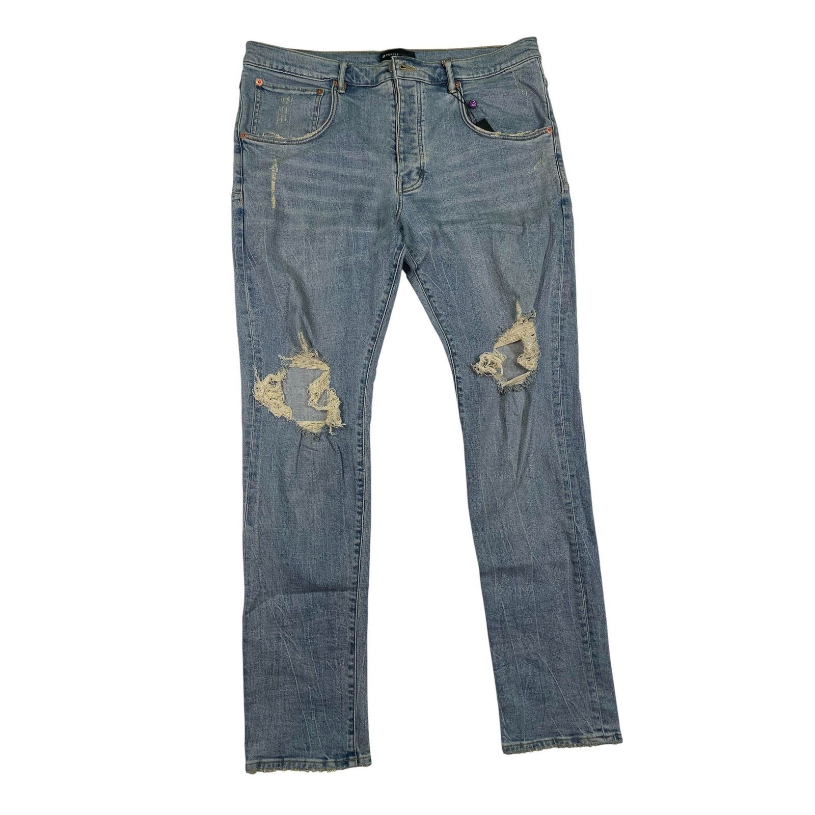 Purple Purple Brand Light Wash Jeans Size US 38 / EU 54 - 1 Thumbnail