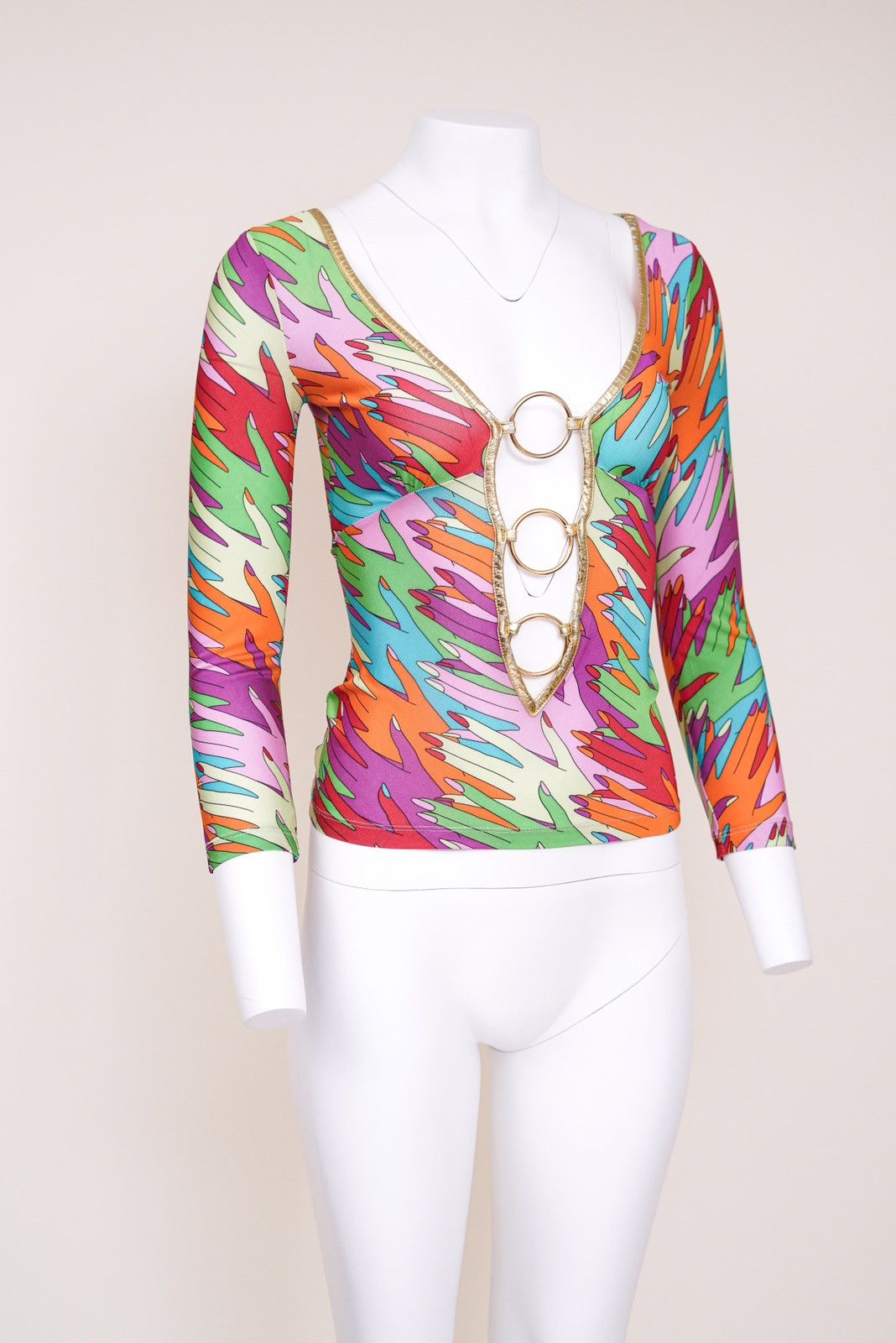 Dolce & Gabbana D&G Multicolored Handprint "O" Ring Top Size M / US 6-8 / IT 42-44 - 3 Thumbnail