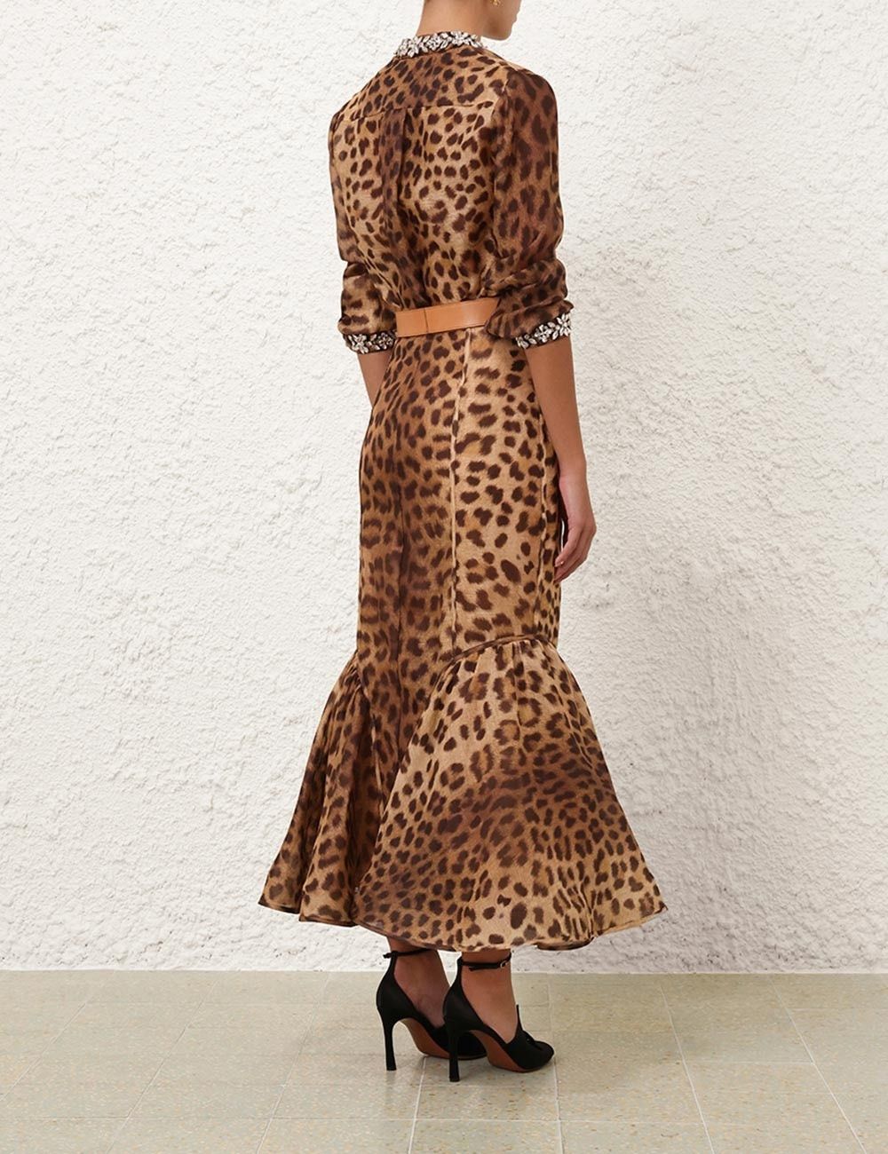Zimmermann oc11z0925 Crush Panelled Pencil Skirt in Leopard Size 26" / US 2 / IT 38 - 5 Thumbnail