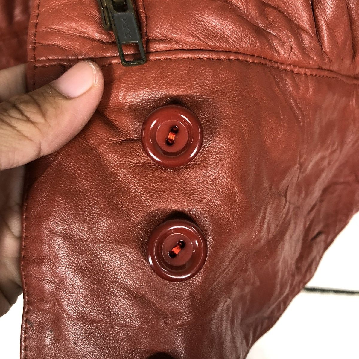 Japanese Brand 🔥VINTAGE BIKER LEATHER JACKET LA HATHOR ISSEY MIYAKE Size US M / EU 48-50 / 2 - 20 Thumbnail