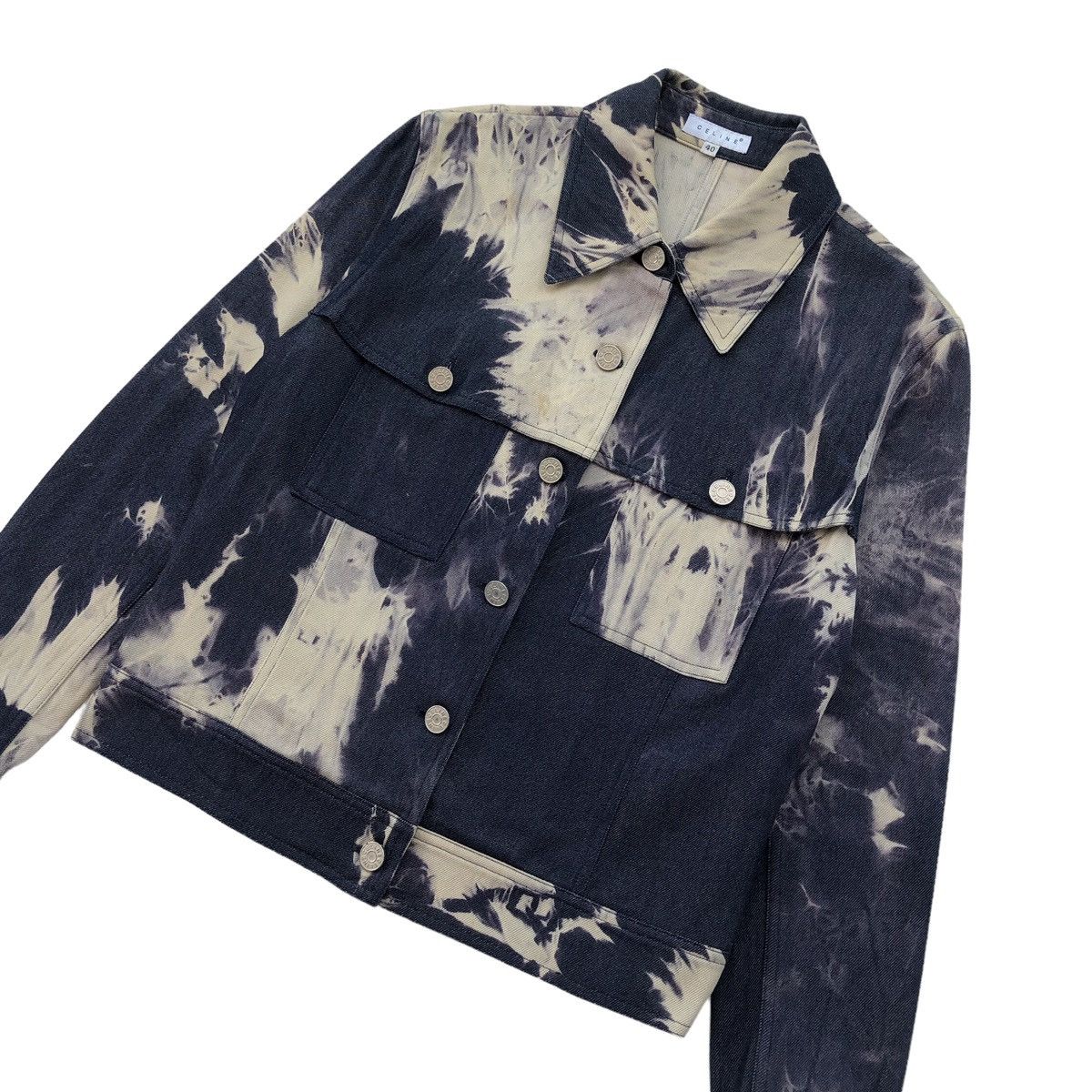 Celine Vintage CELINE SS2000 Denim Tie Dye Indigo Tucker Jacket Size M / US 6-8 / IT 42-44 - 8 Thumbnail